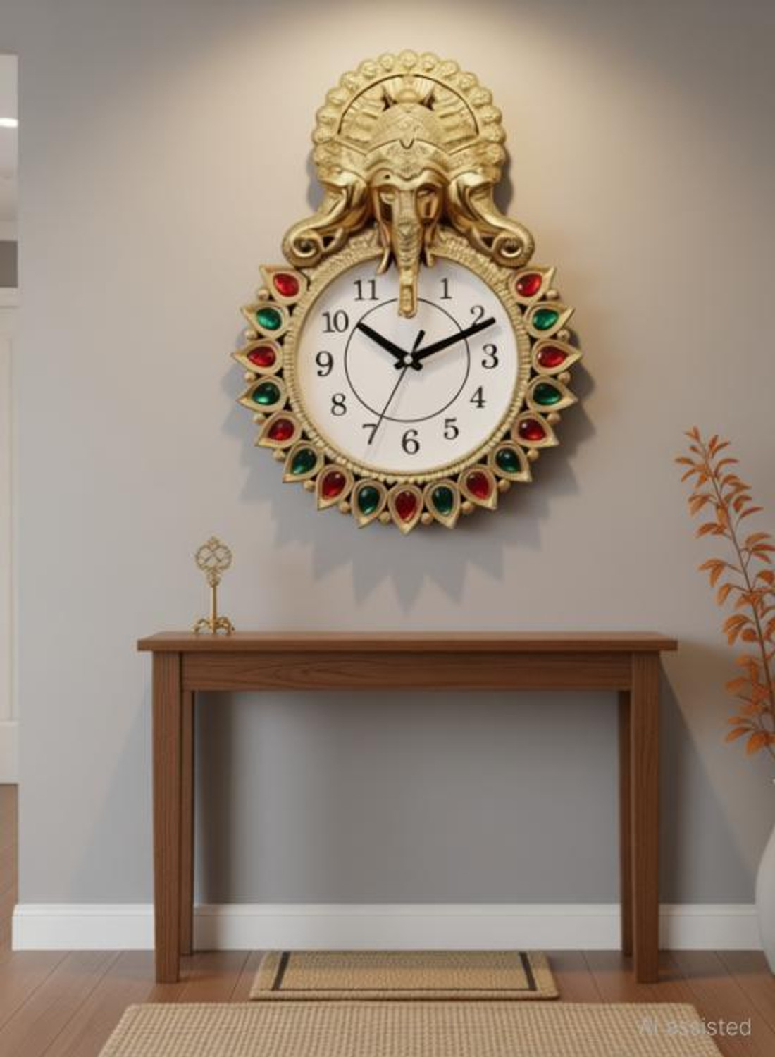 Image of DecorHouse Analog 32 cm X 26 cm Wall Clock (Multicolor, With Glass, Standard)