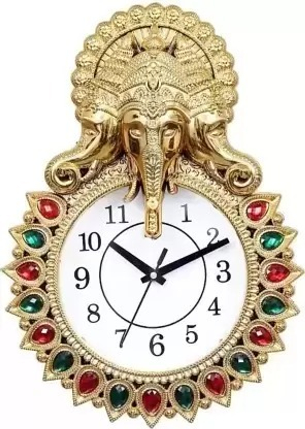 Image of DecorHouse Analog 32 cm X 26 cm Wall Clock (Multicolor, With Glass, Standard)