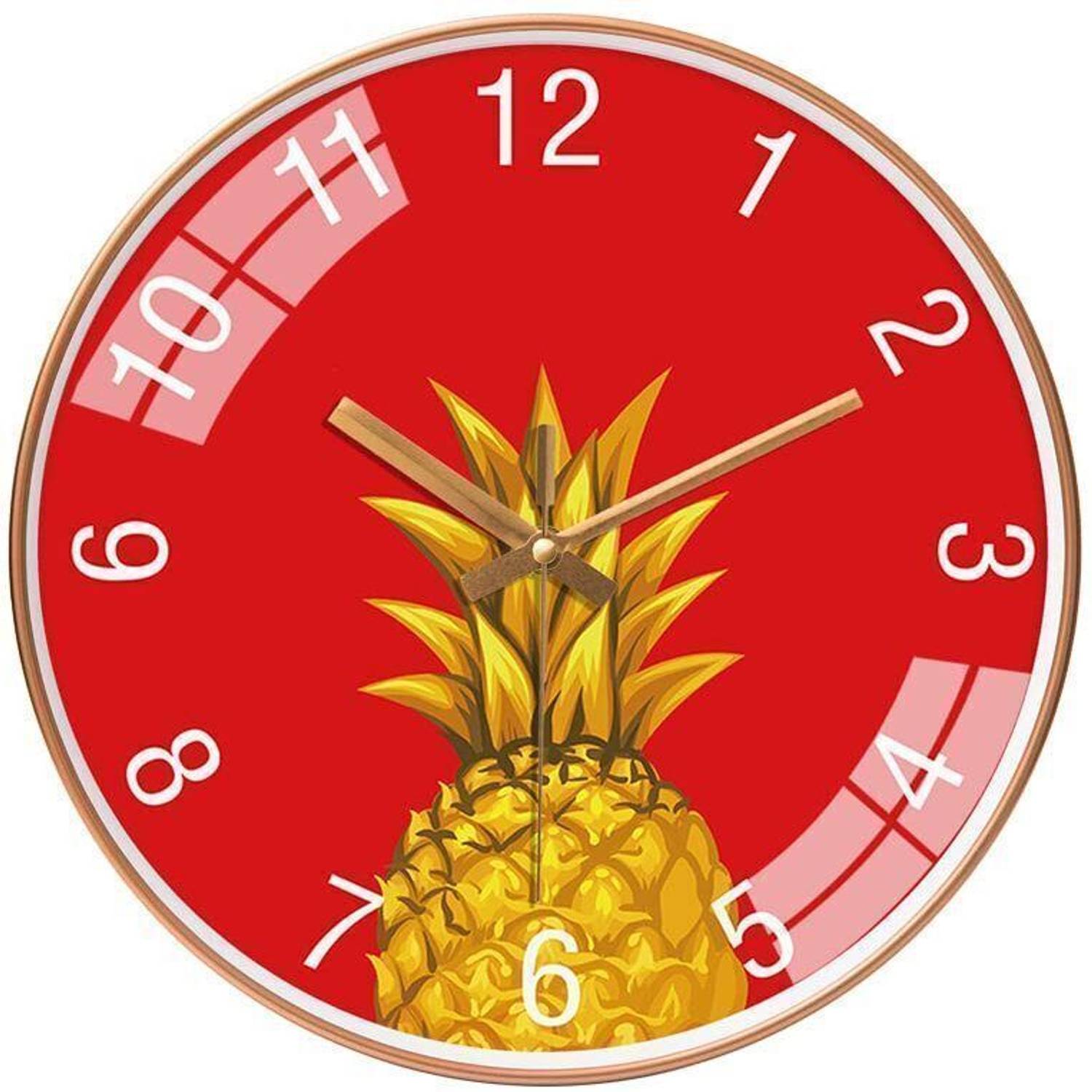 GINOYABROTHERS Analog 30 cm X 30 cm Wall Clock (Red, With Glass,