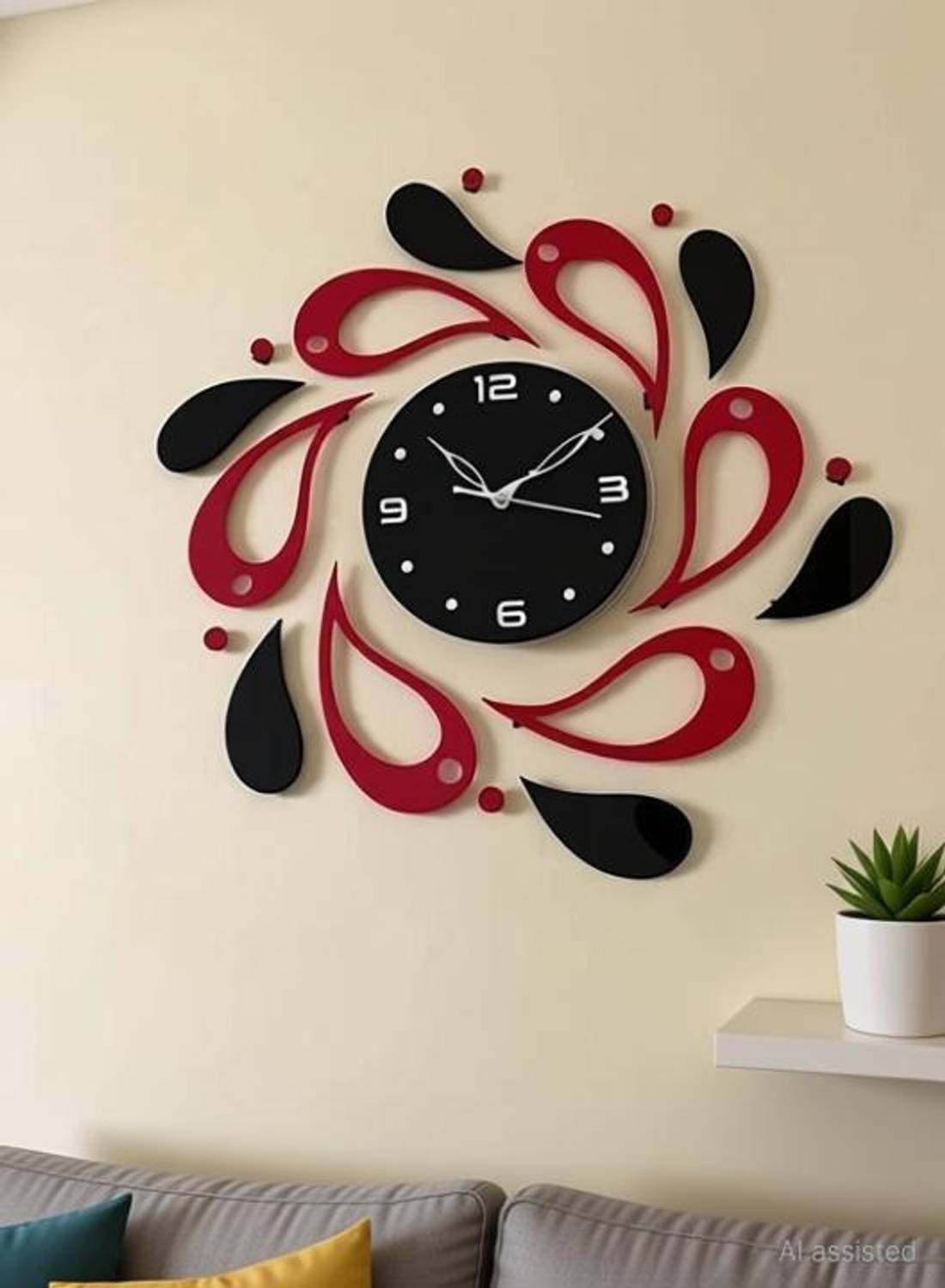 Mysticoal Analog 19 cm X 19 cm Wall Clock (Black, Without Glass,