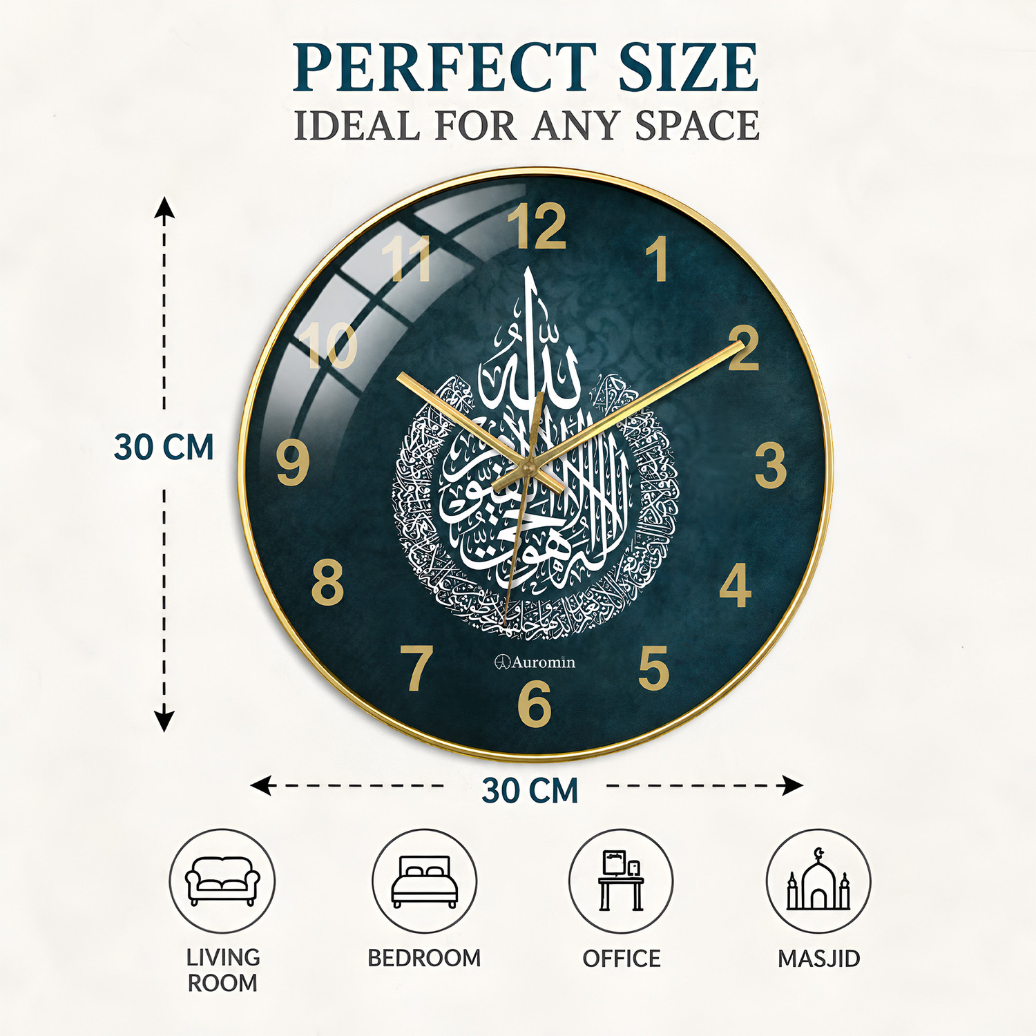 Image of Auromin Analog 30 cm X 30 cm Wall Clock