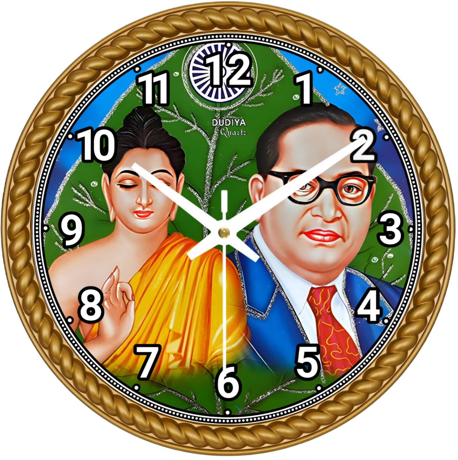 dudiya creation Analog 25 cm X 25 cm Wall Clock (Black, With Glas