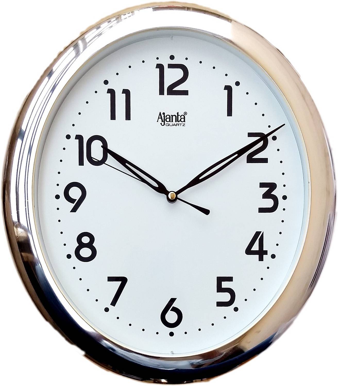AJANTA Analog 32 cm X 28 cm Wall Clock (White, With Glass, Standa