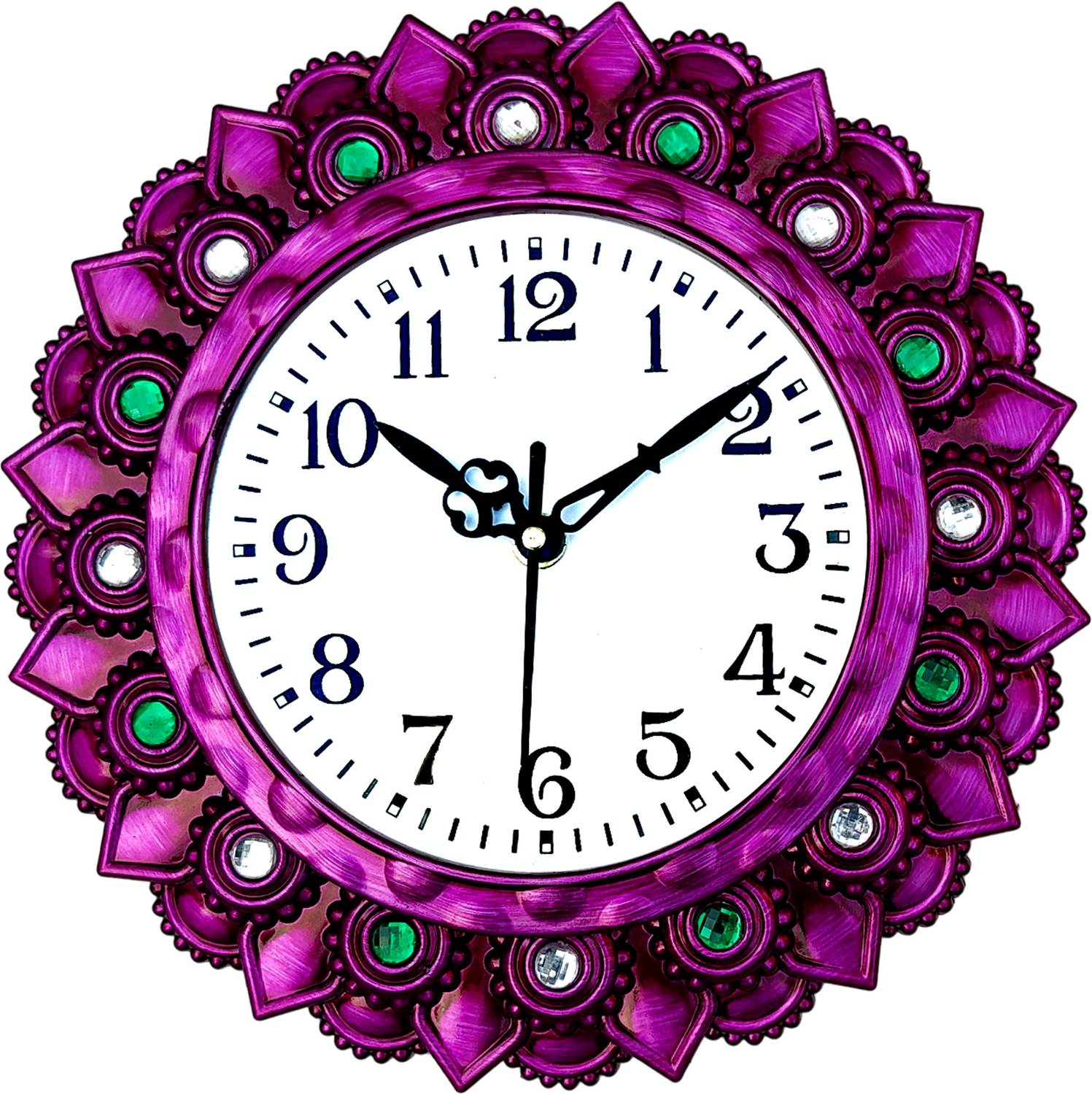 GrabBasket Analog 25 cm X 25 cm Wall Clock (Pink, With Glass, Sta
