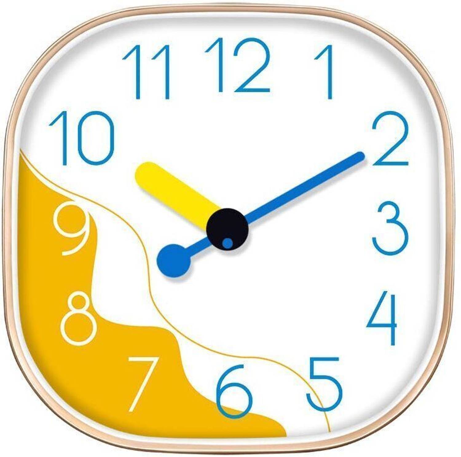 GINOYABROTHERS Analog 24 cm X 24 cm Wall Clock (Yellow, With Glas
