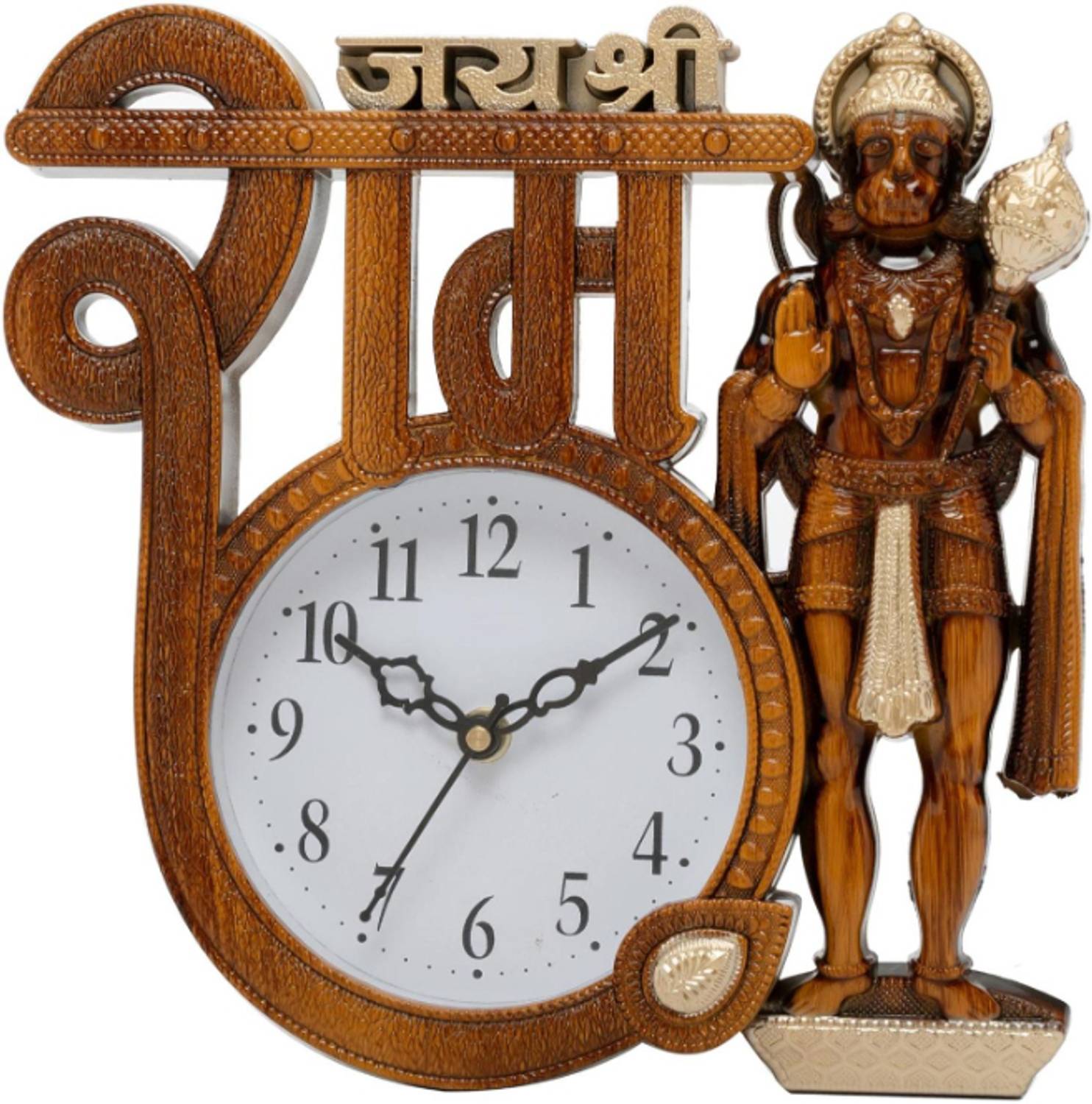 Att'z Analog 23 cm X 23 cm Wall Clock (Beige, With Glass, Standar