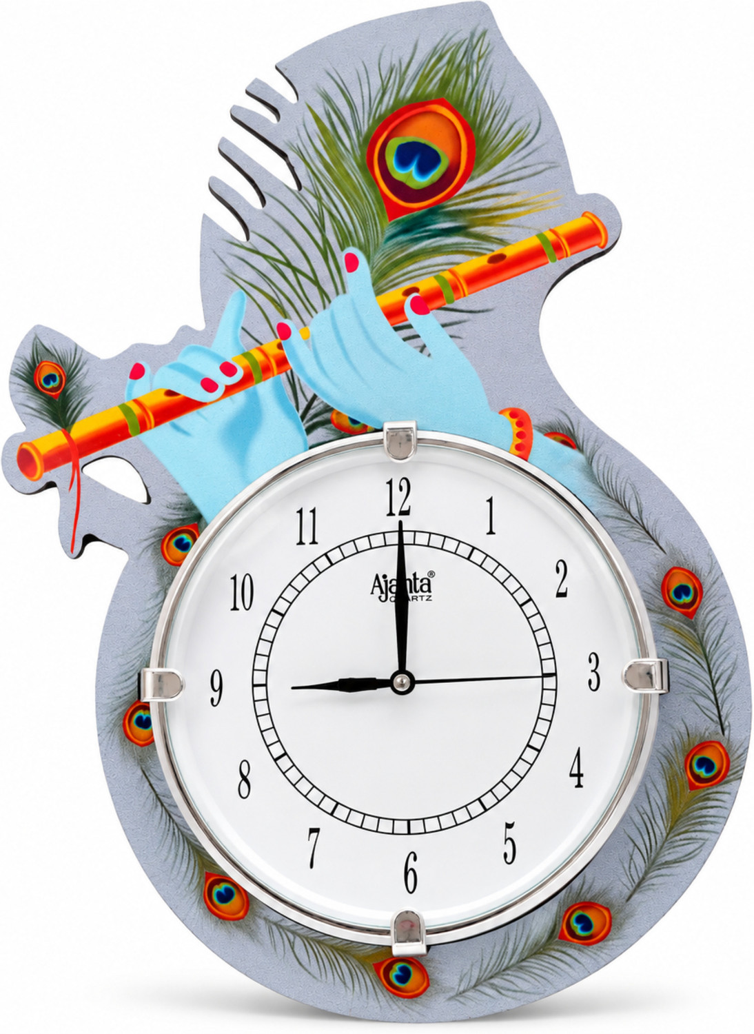 Image of AJANTA Analog 40 cm X 25 cm Wall Clock (Multicolor, With Glass, Standard)