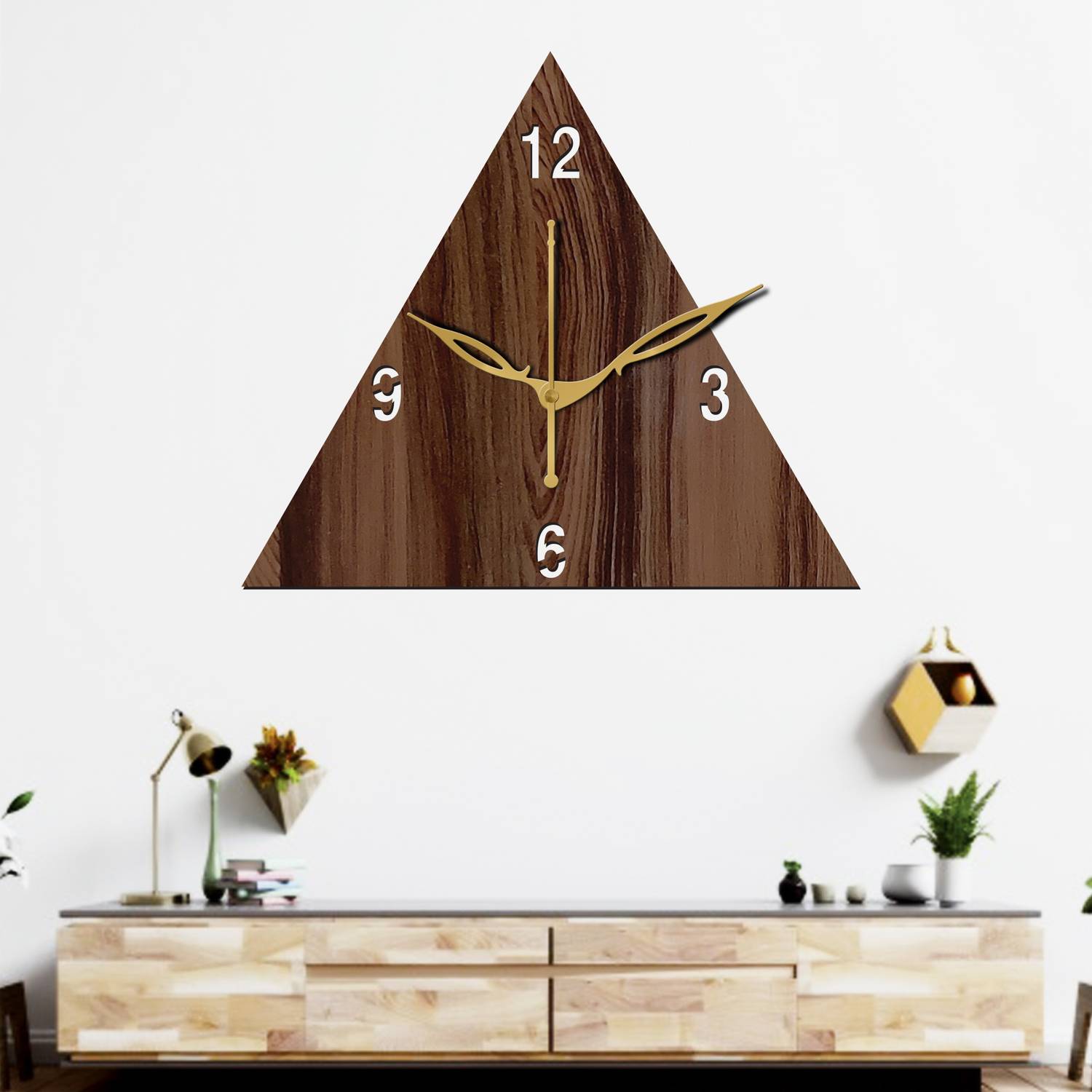 Yamizen Analog 25 cm X 25 cm Wall Clock (Brown, Without Glass, St