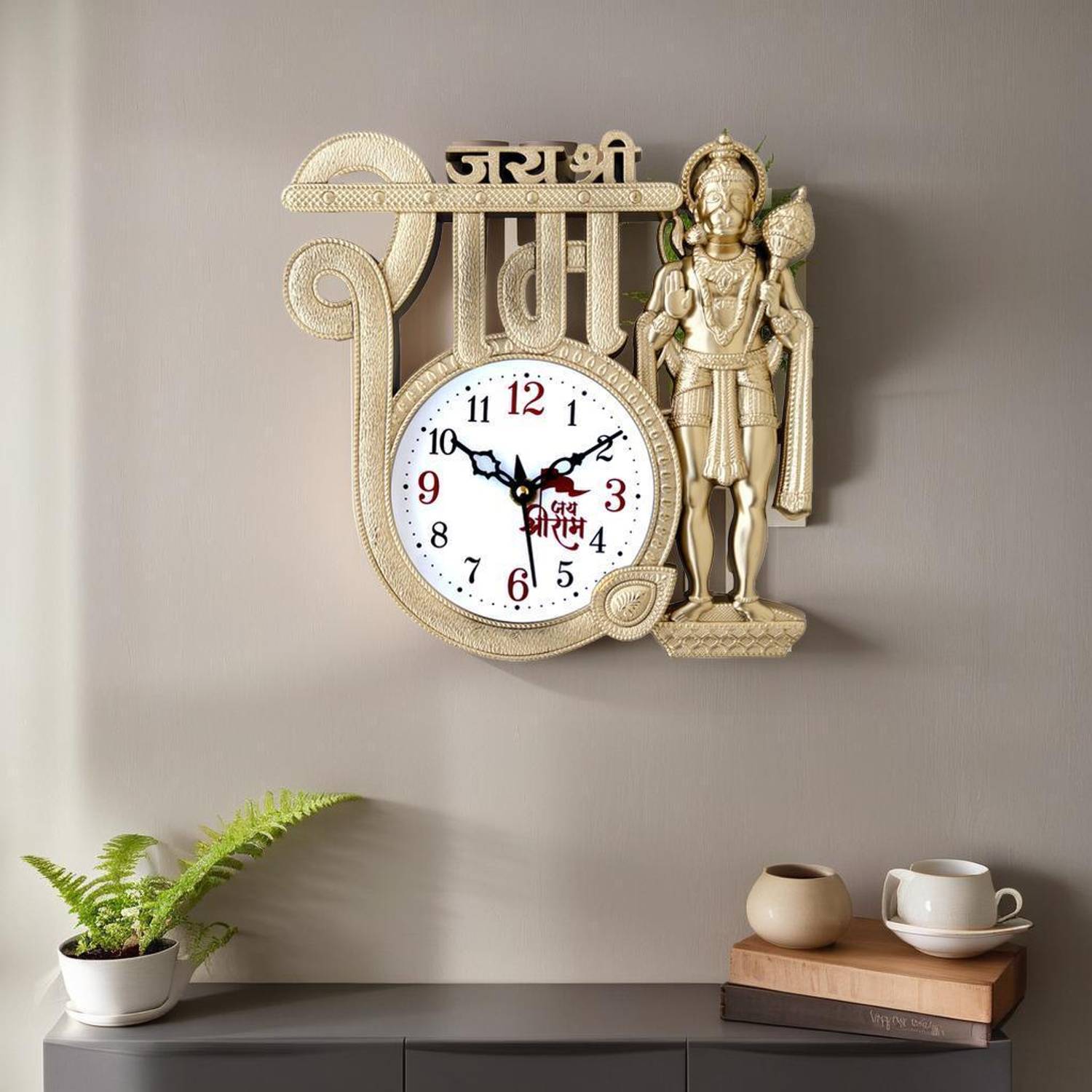 GrabBasket Analog 22 cm X 22 cm Wall Clock (Gold, With Glass, Sta