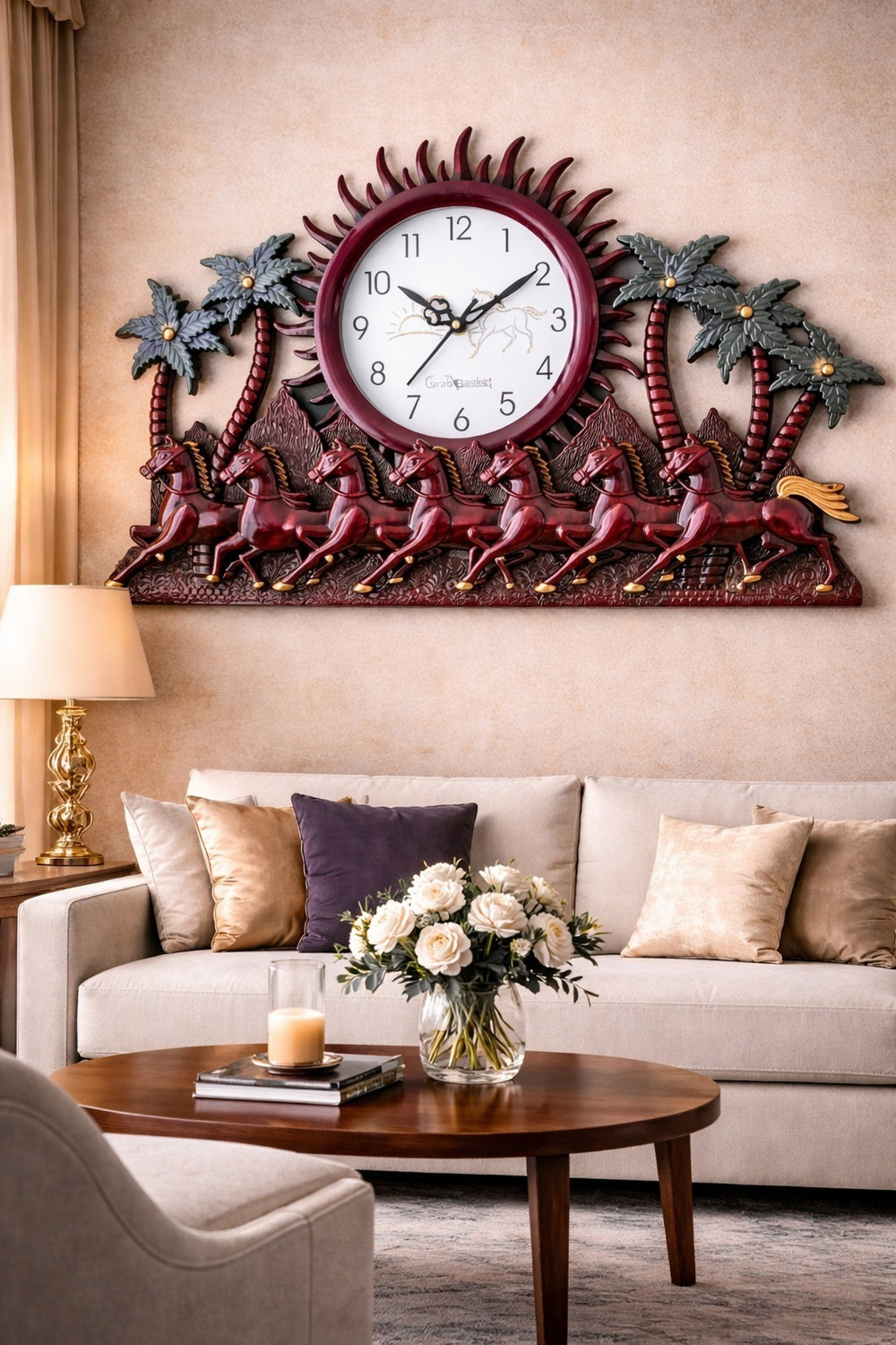 Image of SEBRITA Analog 33 cm X 55 cm Wall Clock