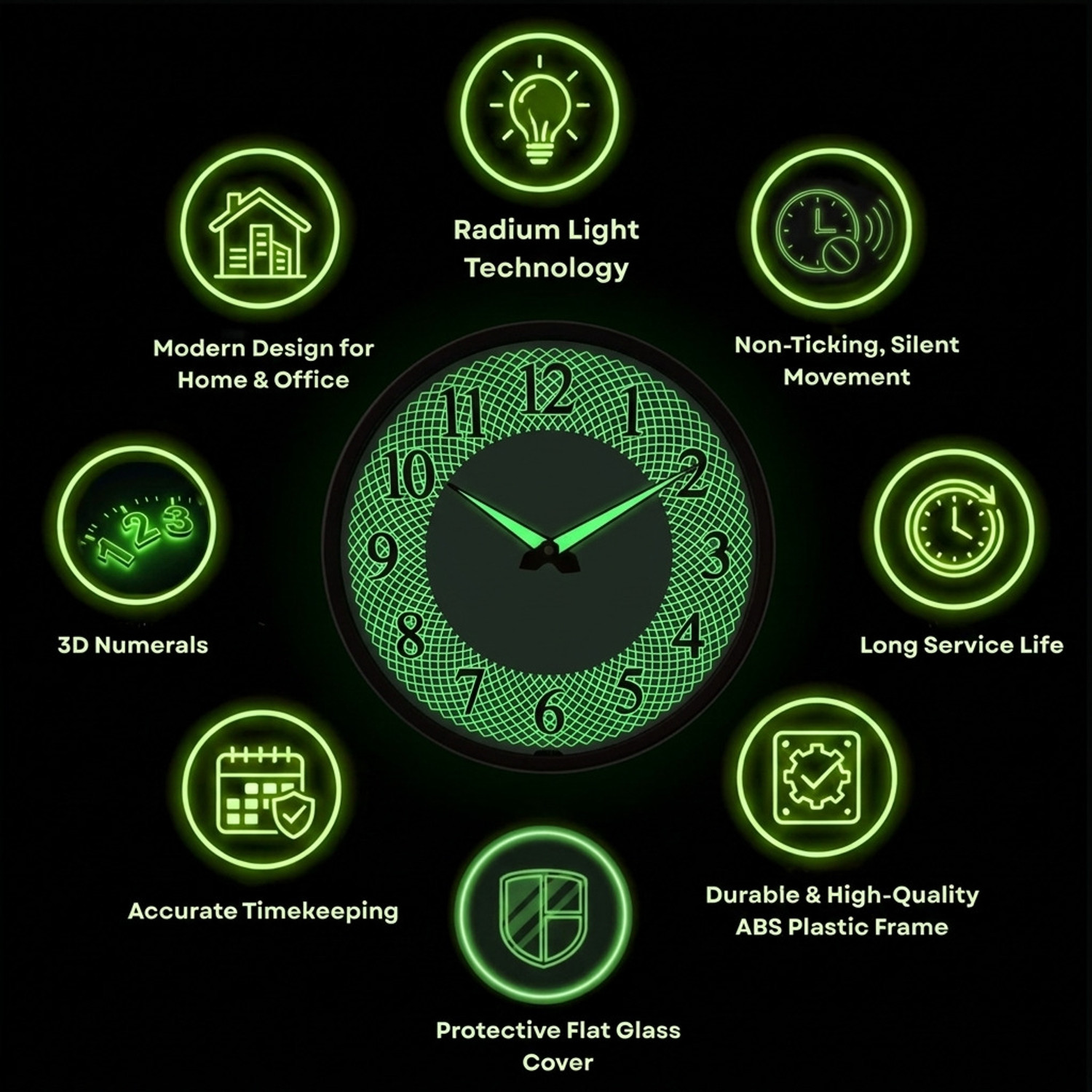 Image of Zyoraelite Analog 30 cm X 30 cm Wall Clock