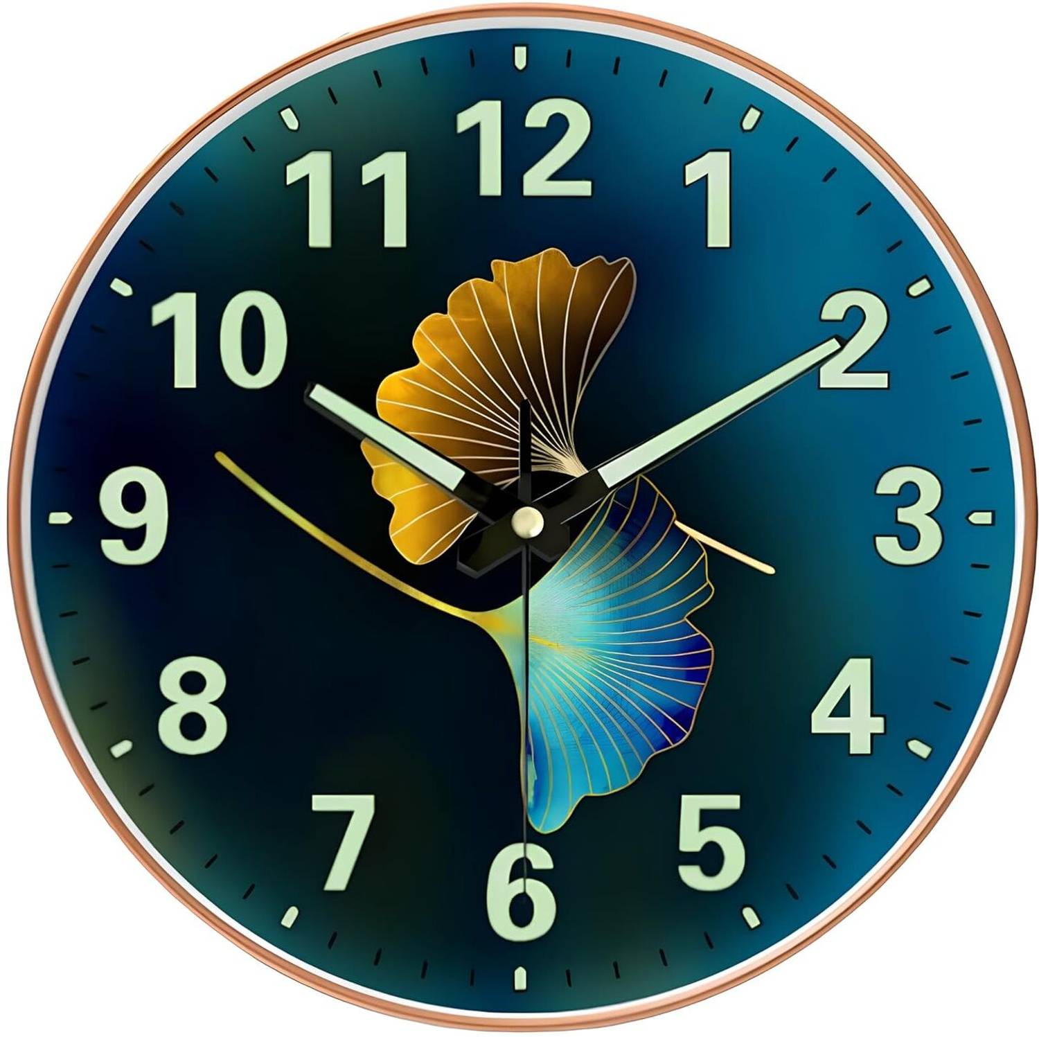 Star Work Analog 30 cm X 30 cm Wall Clock (Brown, White, With Gla