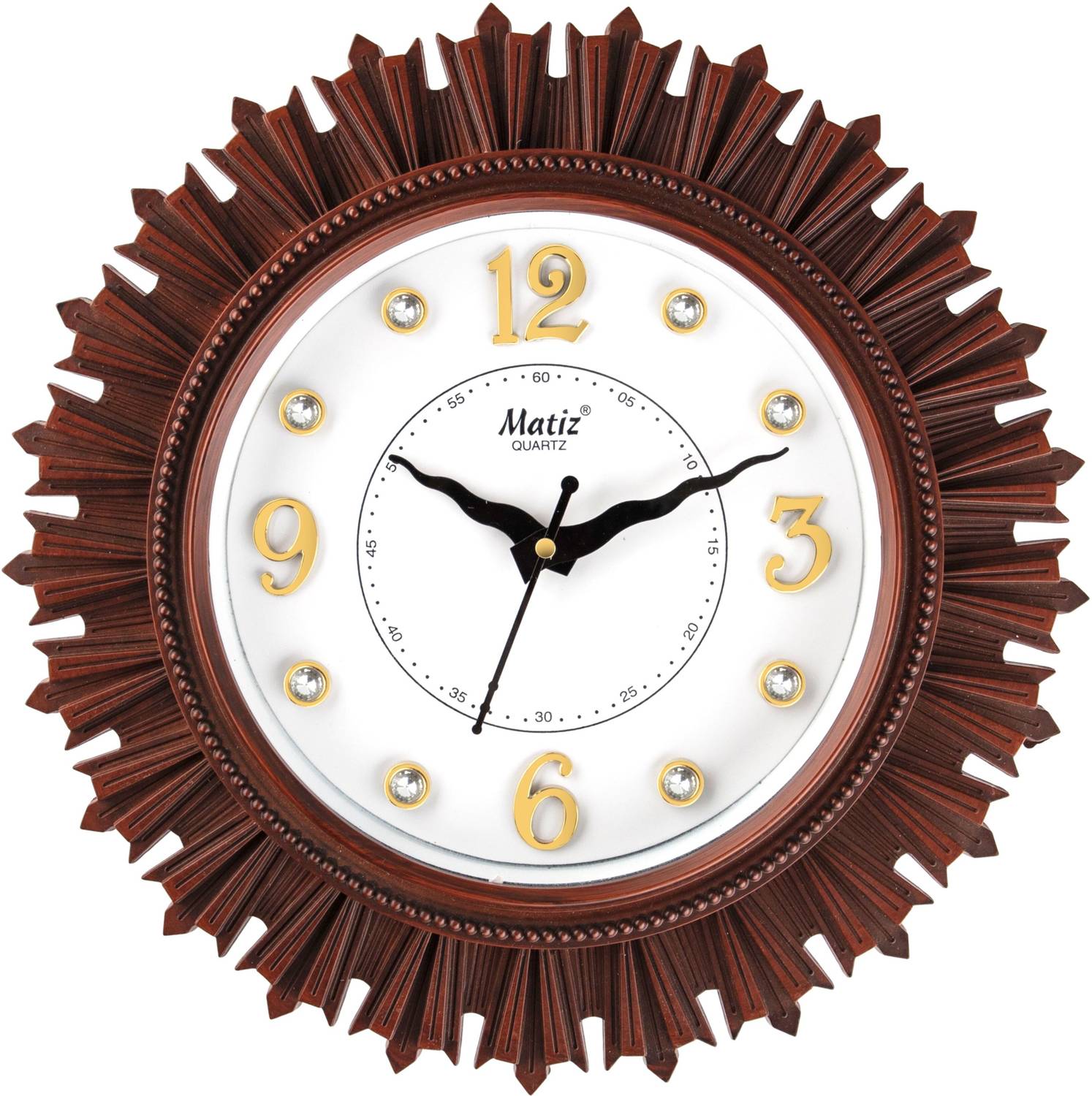 matiz Analog 33 cm X 33 cm Wall Clock (Brown, With Glass, Standar