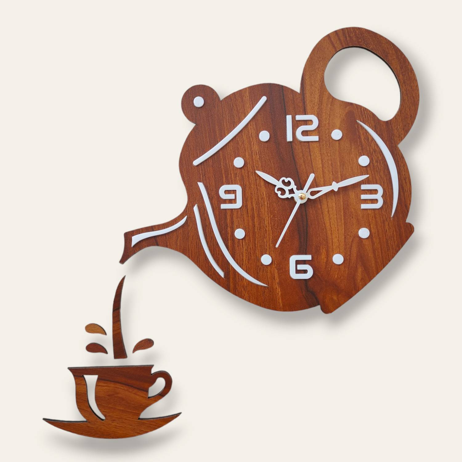 FASTQT Analog 40 cm X 30 cm Wall Clock (Brown, Without Glass, DIY