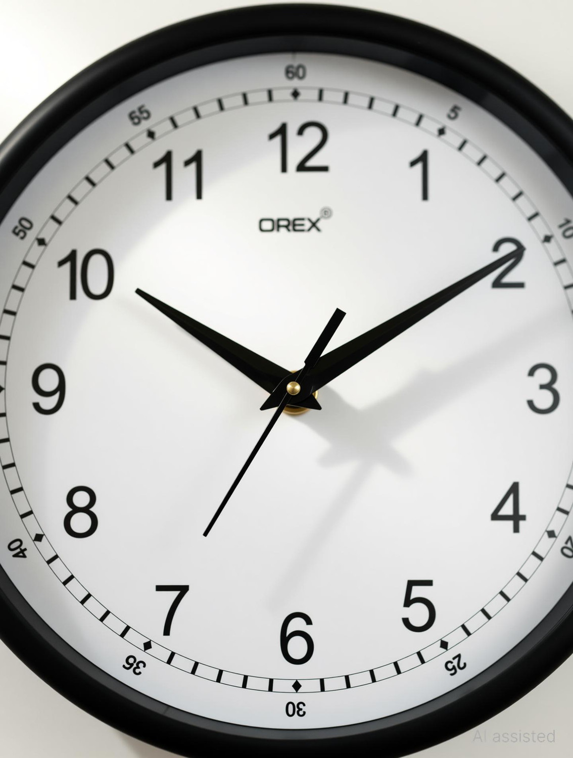 Image of OREX Analog 30 cm X 30 cm Wall Clock (Black, With Glass, Standard)