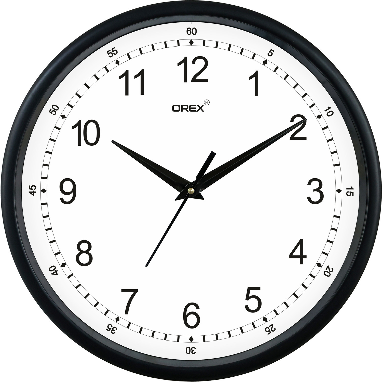 Image of OREX Analog 30 cm X 30 cm Wall Clock (Black, With Glass, Standard)
