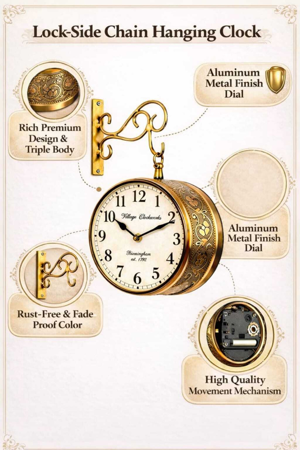 Image of VARAART Analog 20 cm X 20 cm Wall Clock