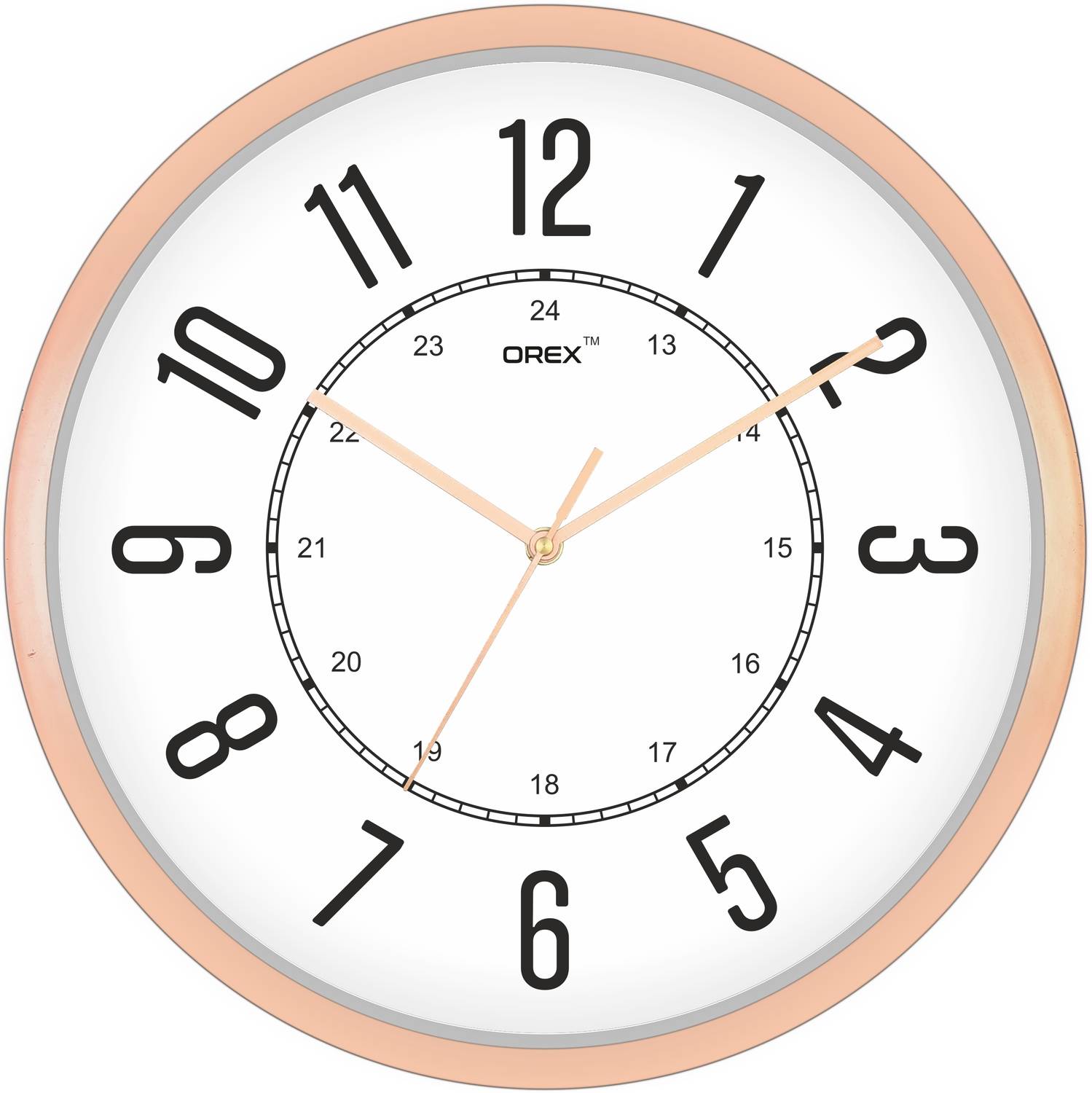 OREX Analog 30.5 cm X 30.5 cm Wall Clock (Black, With Glass, Stan