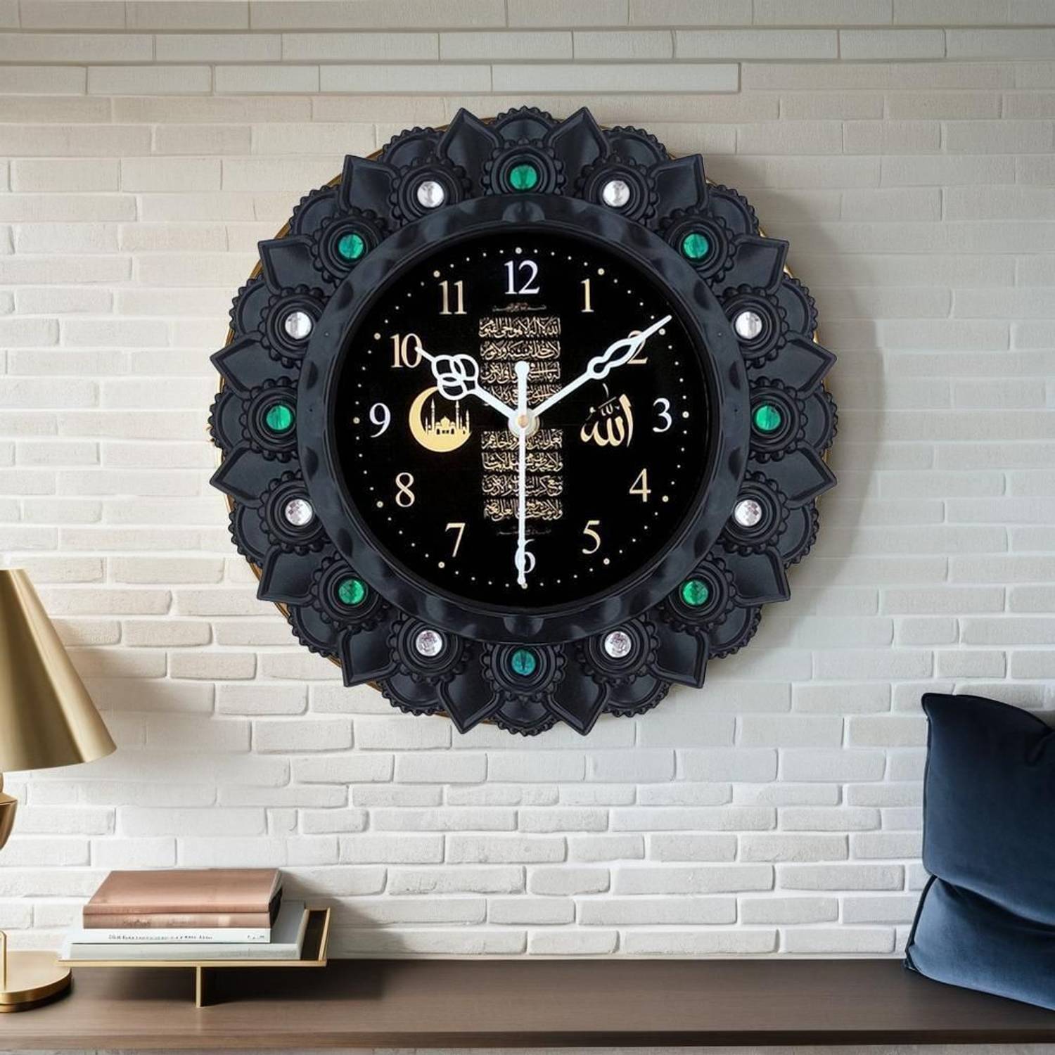 DivineCrafts Analog 31 cm X 24 cm Wall Clock (Black, With Glass,