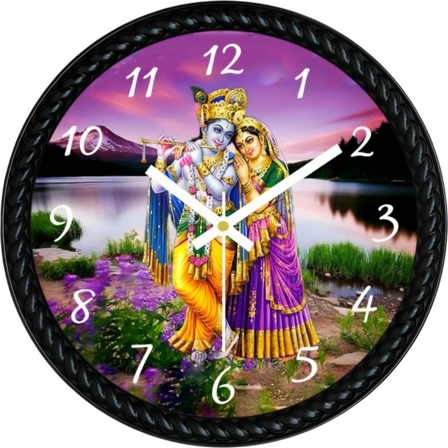 AJLANO Analog 25 cm X 25 cm Wall Clock (Beige, With Glass, Standa