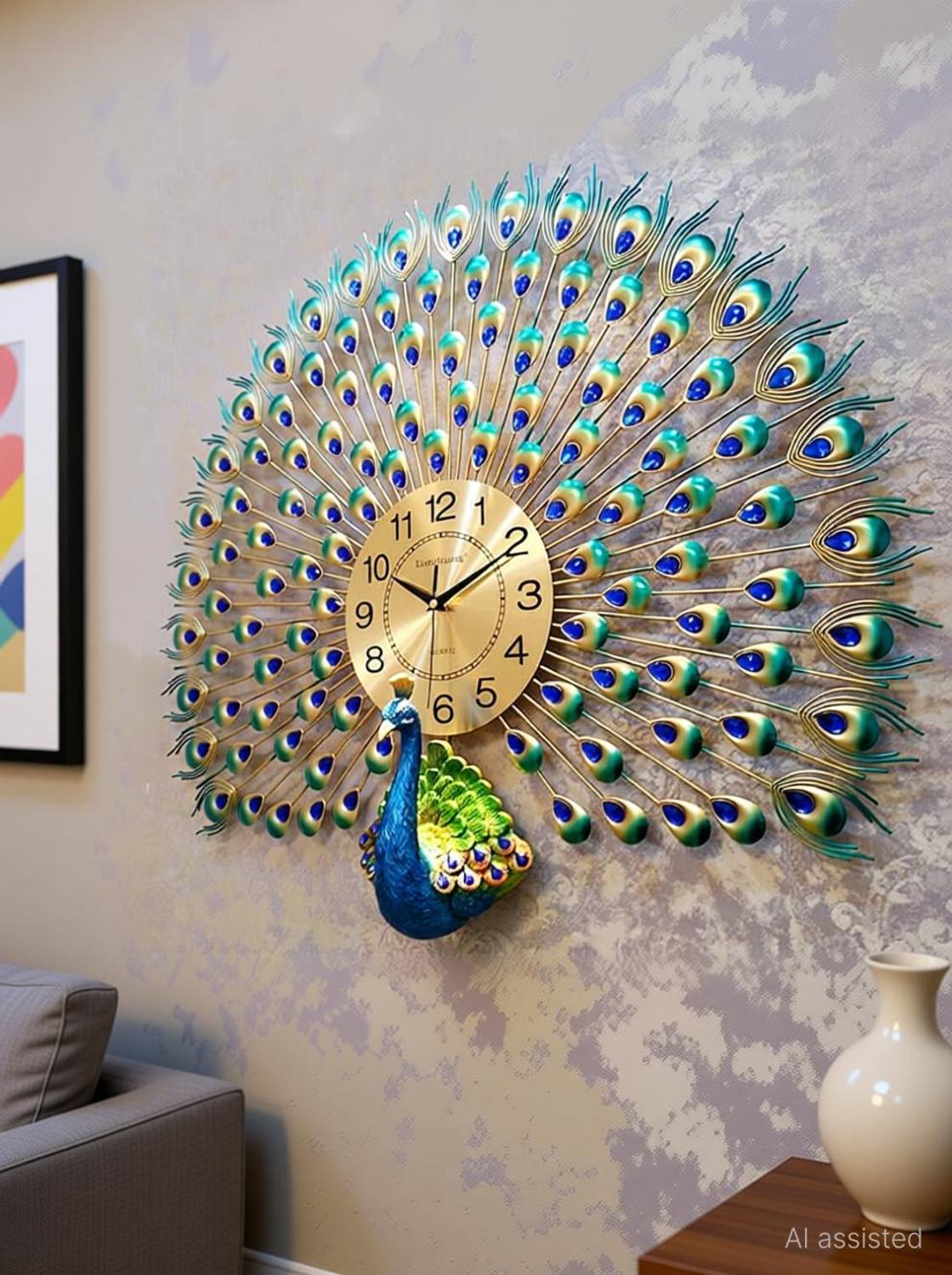 Trendy 77 cm Gold Wall Clock - Image 1