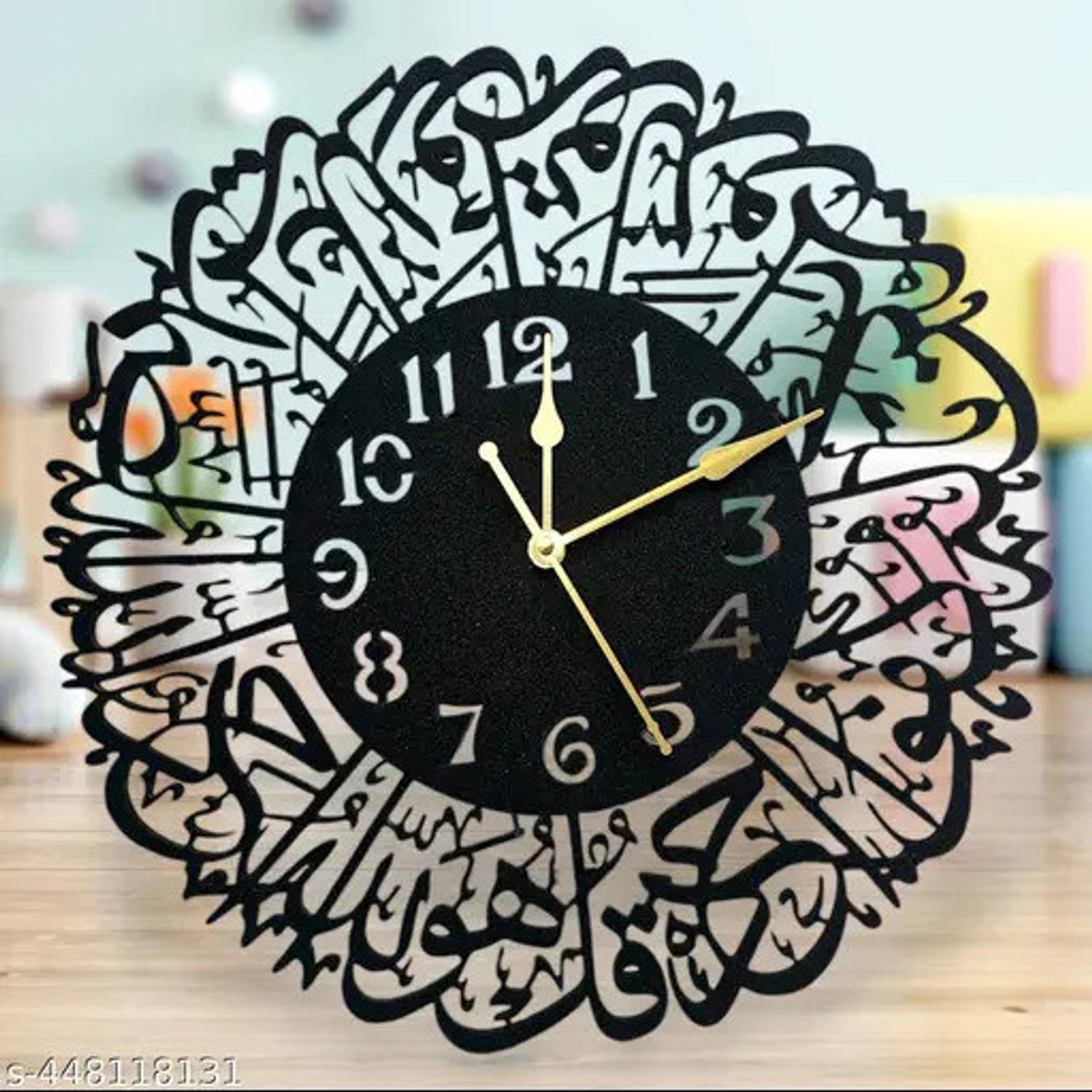 UM7T7 Analog 30 cm X 30 cm Wall Clock (Black, Without Glass, Stan