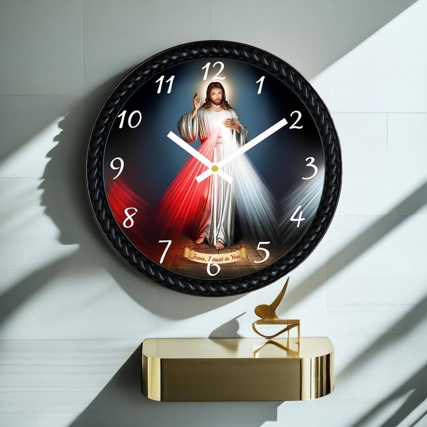 Fashion World Analog 25 cm X 25 cm Wall Clock (Black, With Glass,
