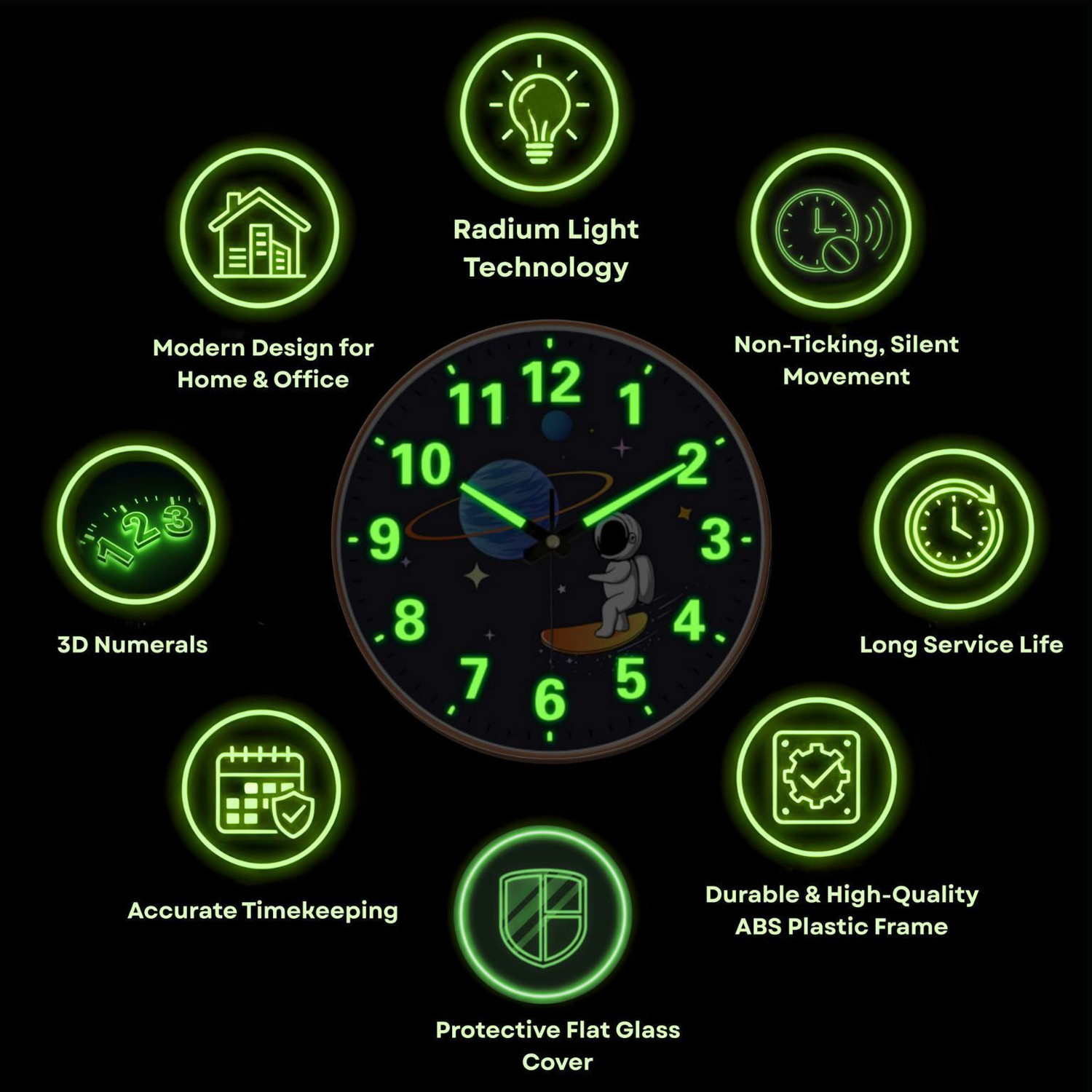 Image of GINOYABROTHERS Analog 30 cm X 30 cm Wall Clock