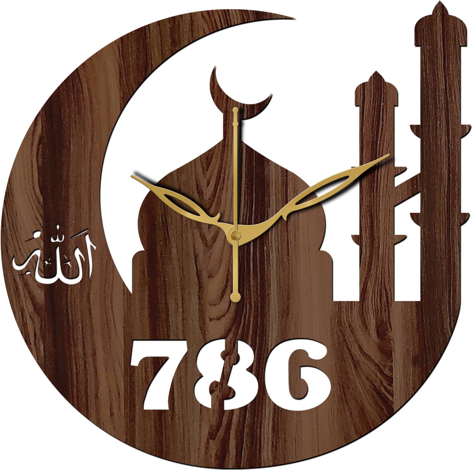 vpk Analog 25 cm X 25 cm Wall Clock (Brown, Without Glass, Standa