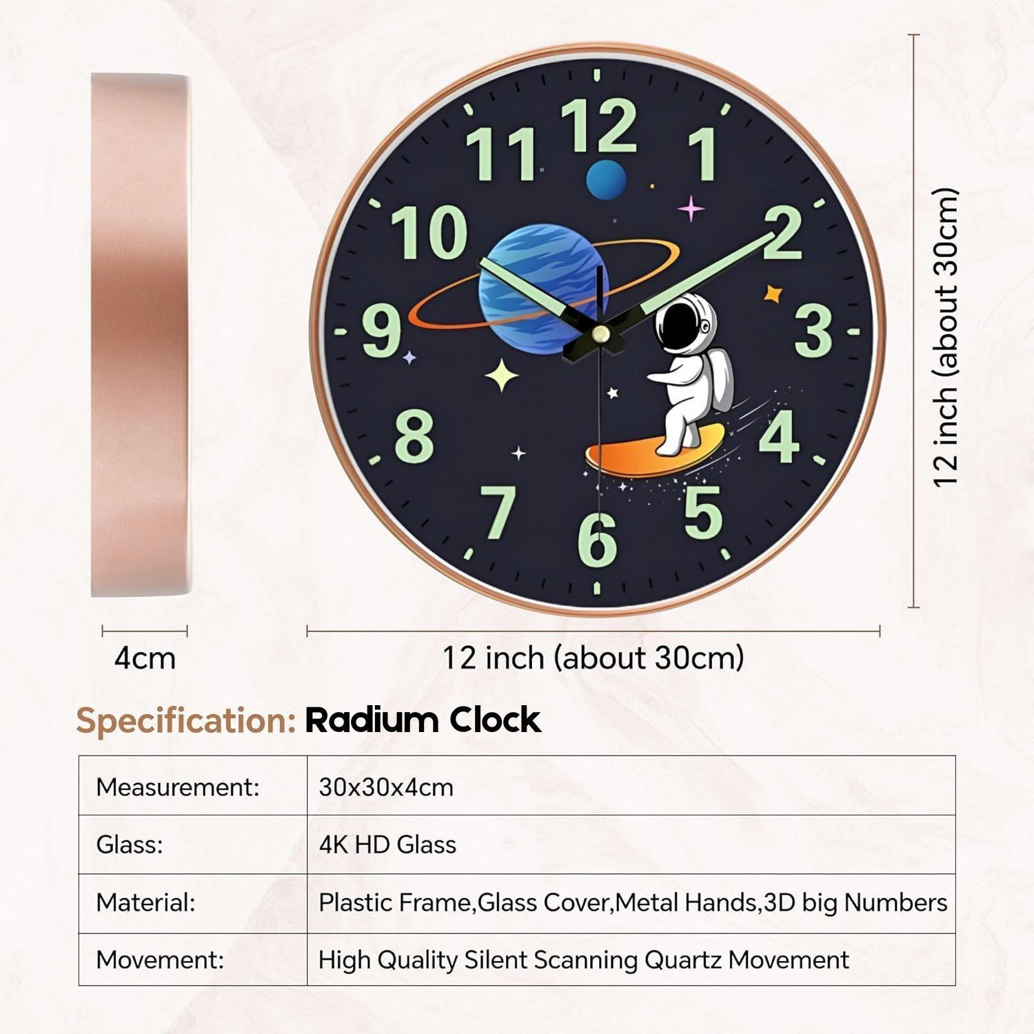 Image of GINOYABROTHERS Analog 30 cm X 30 cm Wall Clock