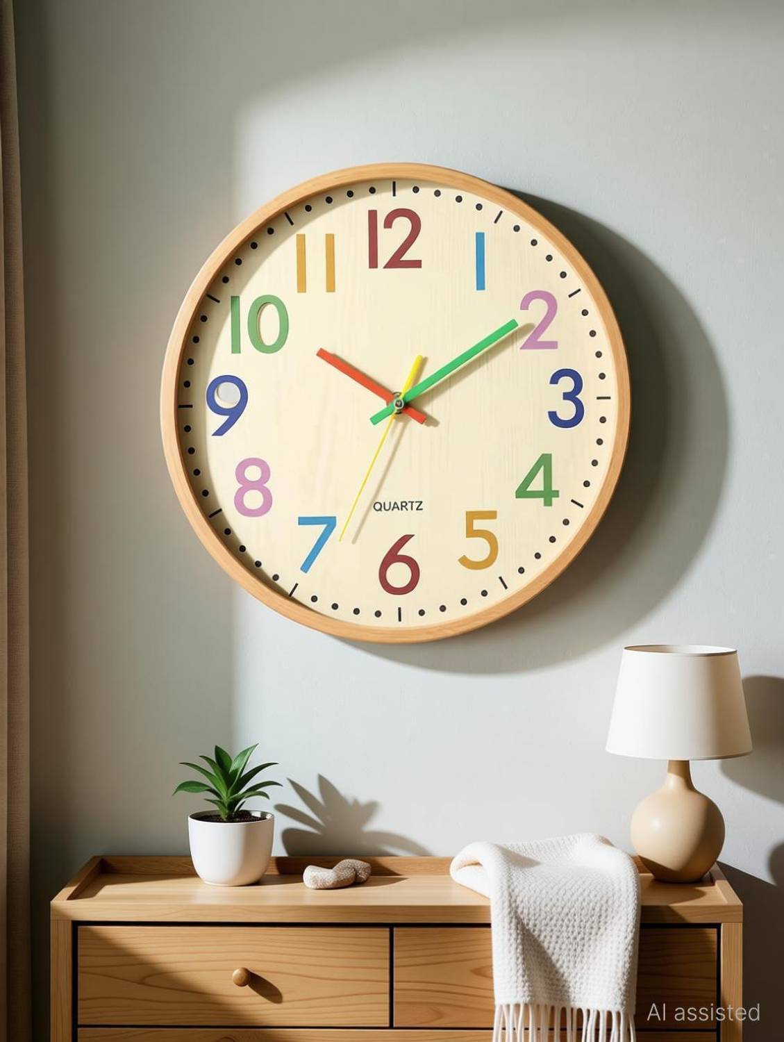 AshandRoh Analog-Digital 32 cm X 32 cm Wall Clock (Multicolor, Wi