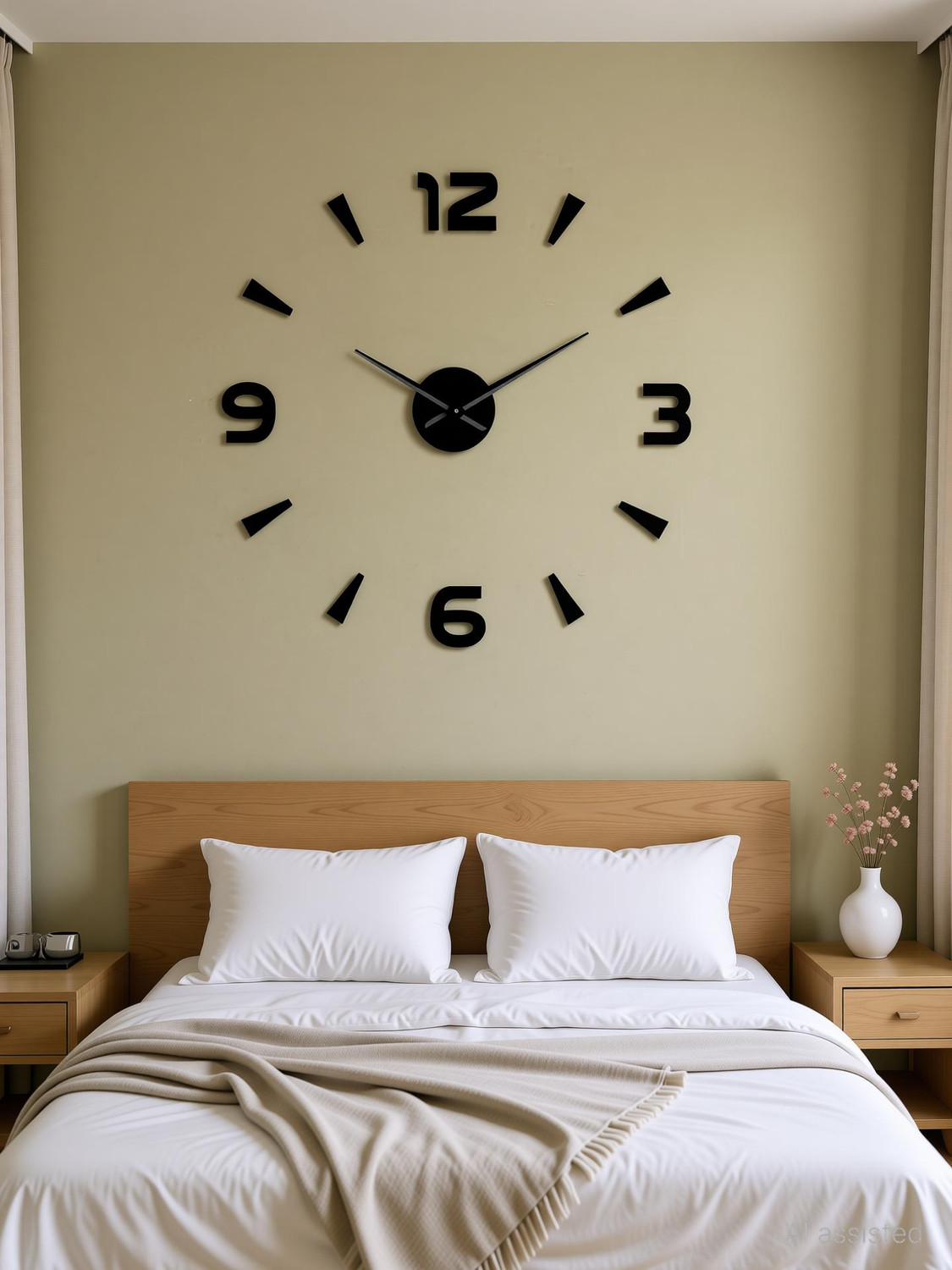 Image of HomeDeal Analog-Digital 59 cm X 55 cm Wall Clock