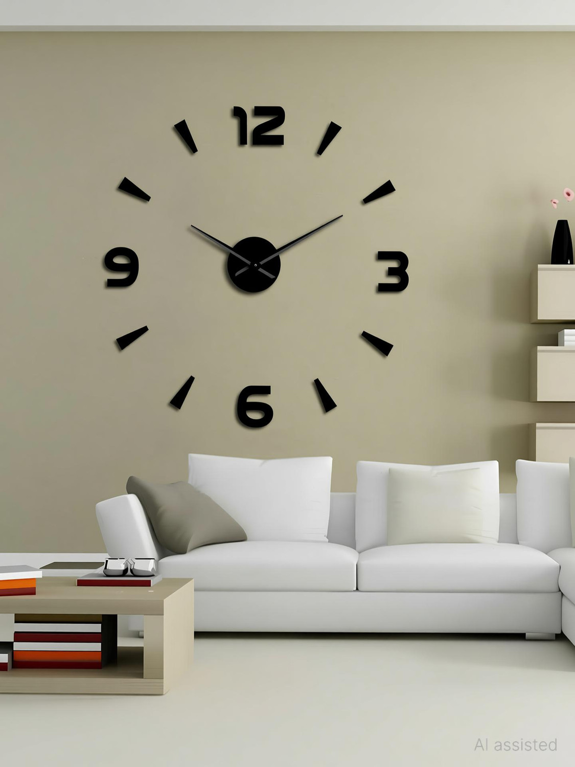 Image of HomeDeal Analog-Digital 59 cm X 55 cm Wall Clock