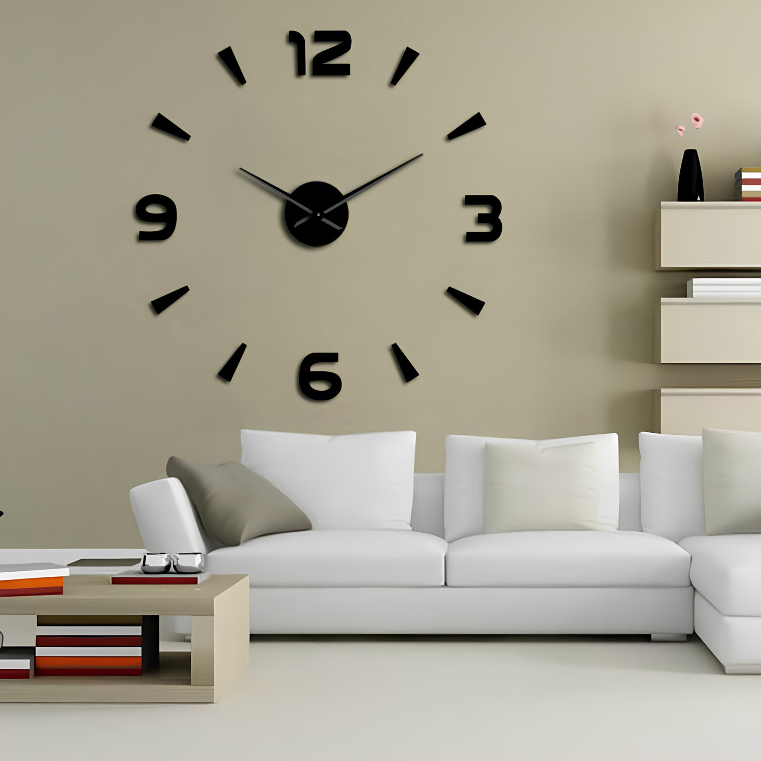 Image of HomeDeal Analog-Digital 59 cm X 55 cm Wall Clock