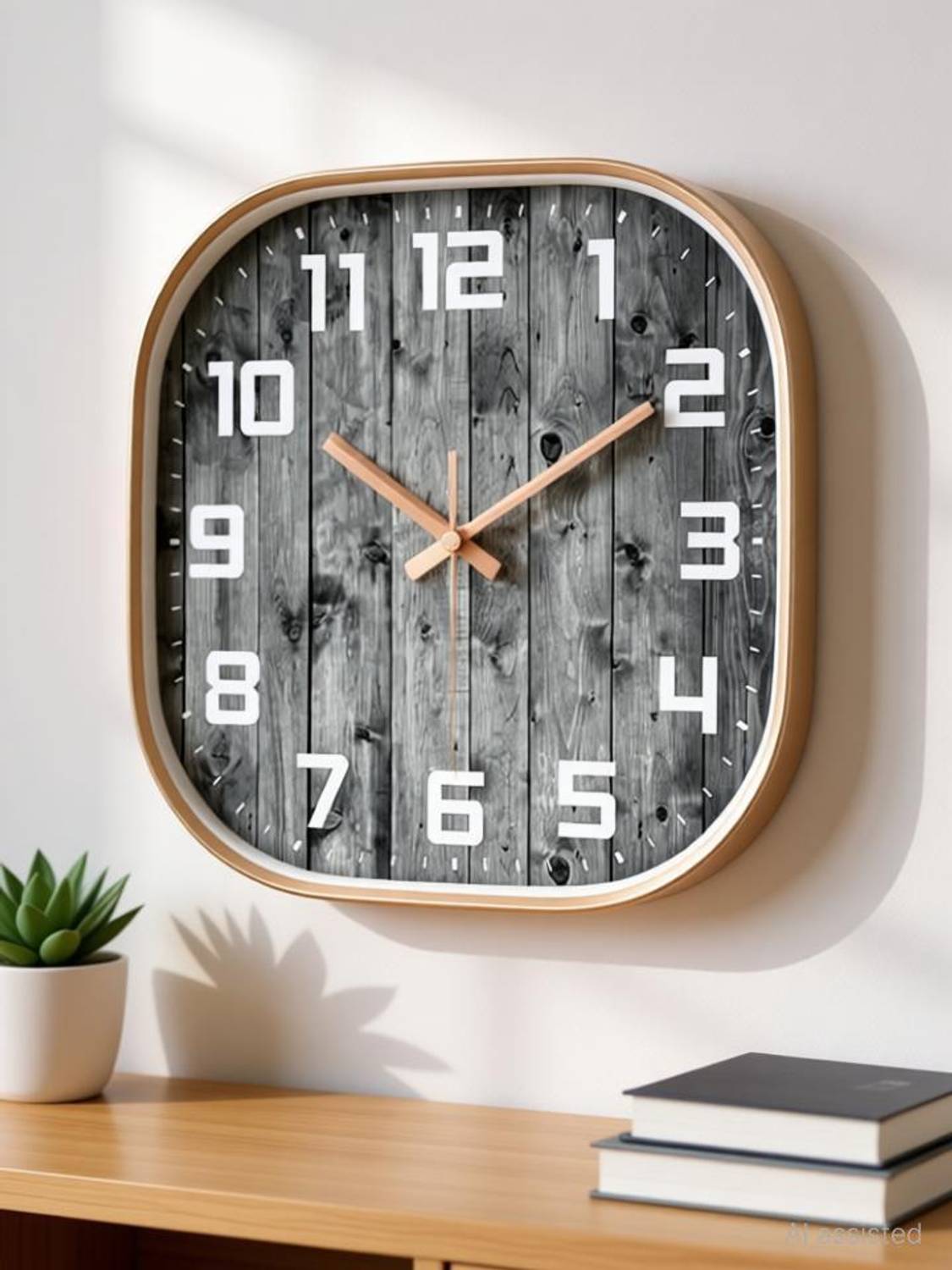 GINOYABROTHERS Analog 24 cm X 24 cm Wall Clock (Black, With Glass