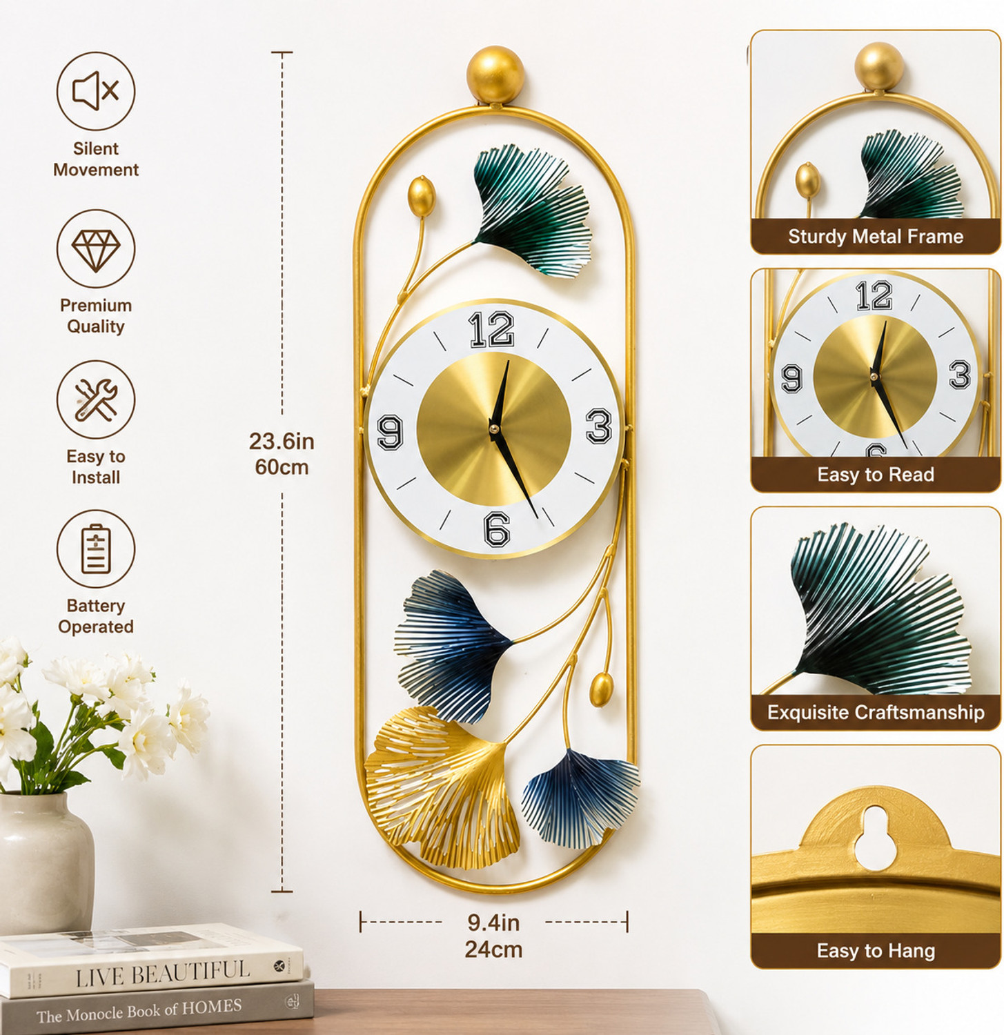 Image of Funterest Analog 10 cm X 22.5 cm Wall Clock (Multicolor, Without Glass, Standard)