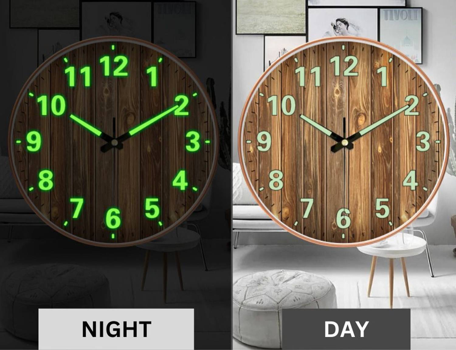 Star Work Analog 30 cm X 30 cm Wall Clock (Beige, With Glass, Sta