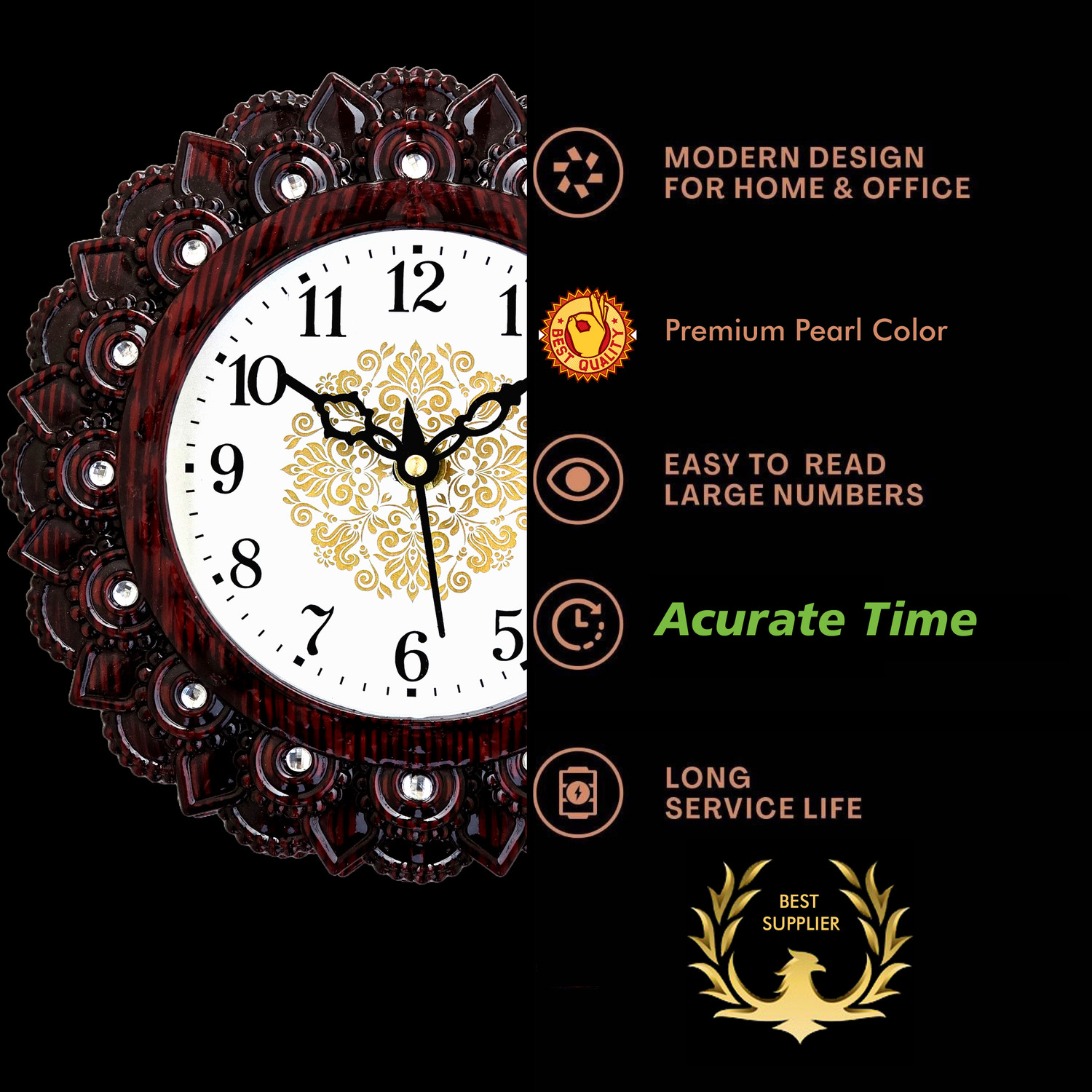 Image of Shrijay Analog 21 cm X 21 cm Wall Clock