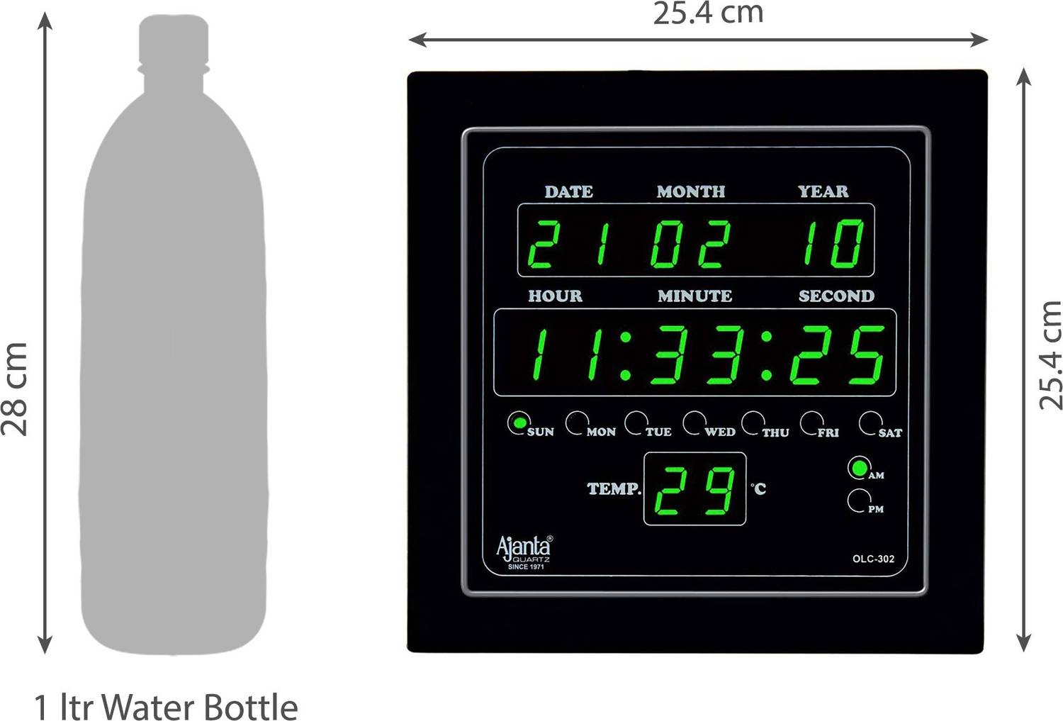 AJANTA Digital Wall Clock 25.4 cm x 25.4 cm - Image 5