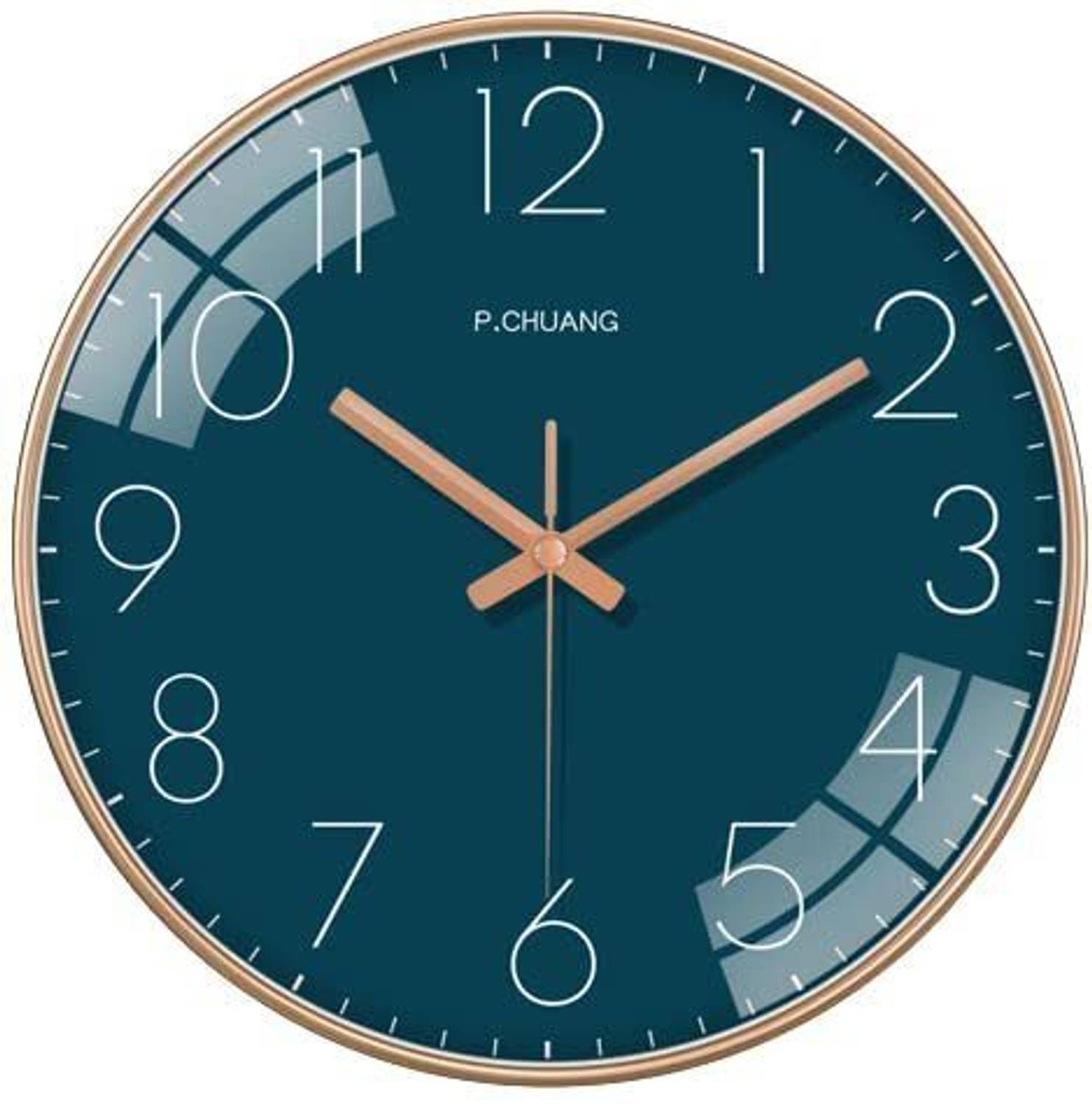 GINOYABROTHERS Analog 29 cm X 29 cm Wall Clock (Dark Blue, With G