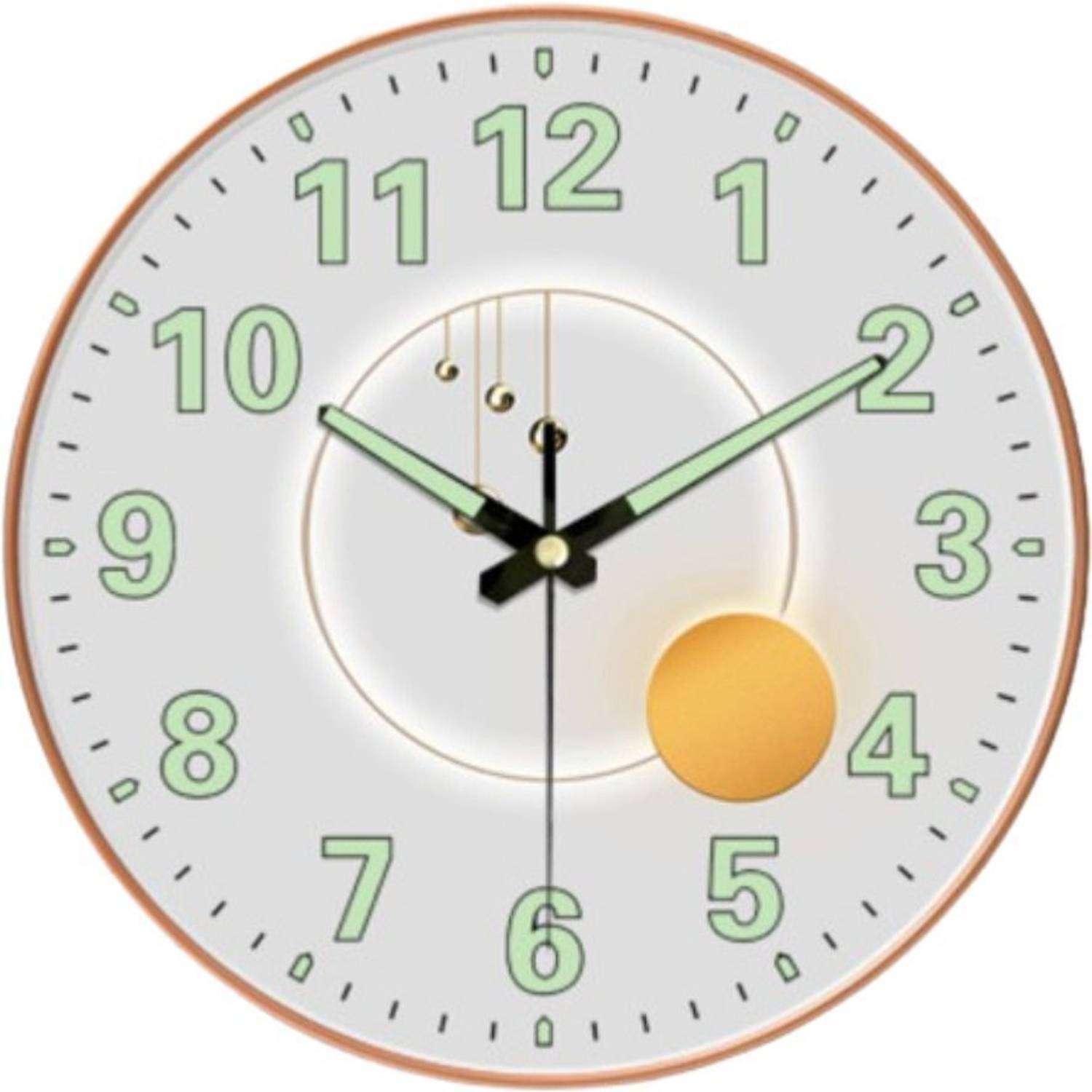 WHISKET Analog 30 cm X 30 cm Wall Clock (White, Gold, With Glass,