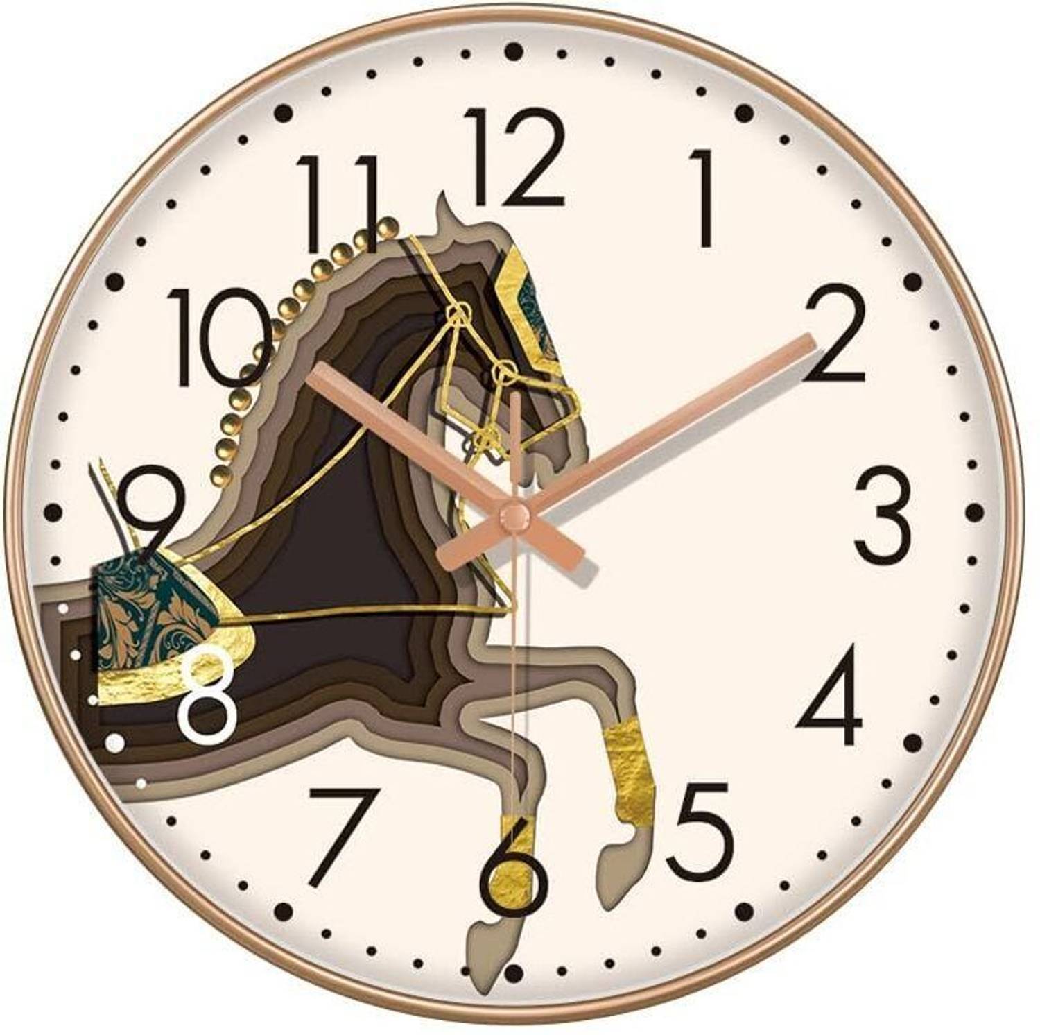 GINOYABROTHERS Analog 29 cm X 29 cm Wall Clock (Beige, Brown, Wit