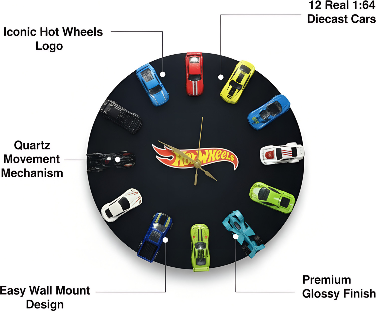 Image of Fancy Things Analog 11 cm X 41 cm Wall Clock (Black, Without Glass, DIY Clocks)