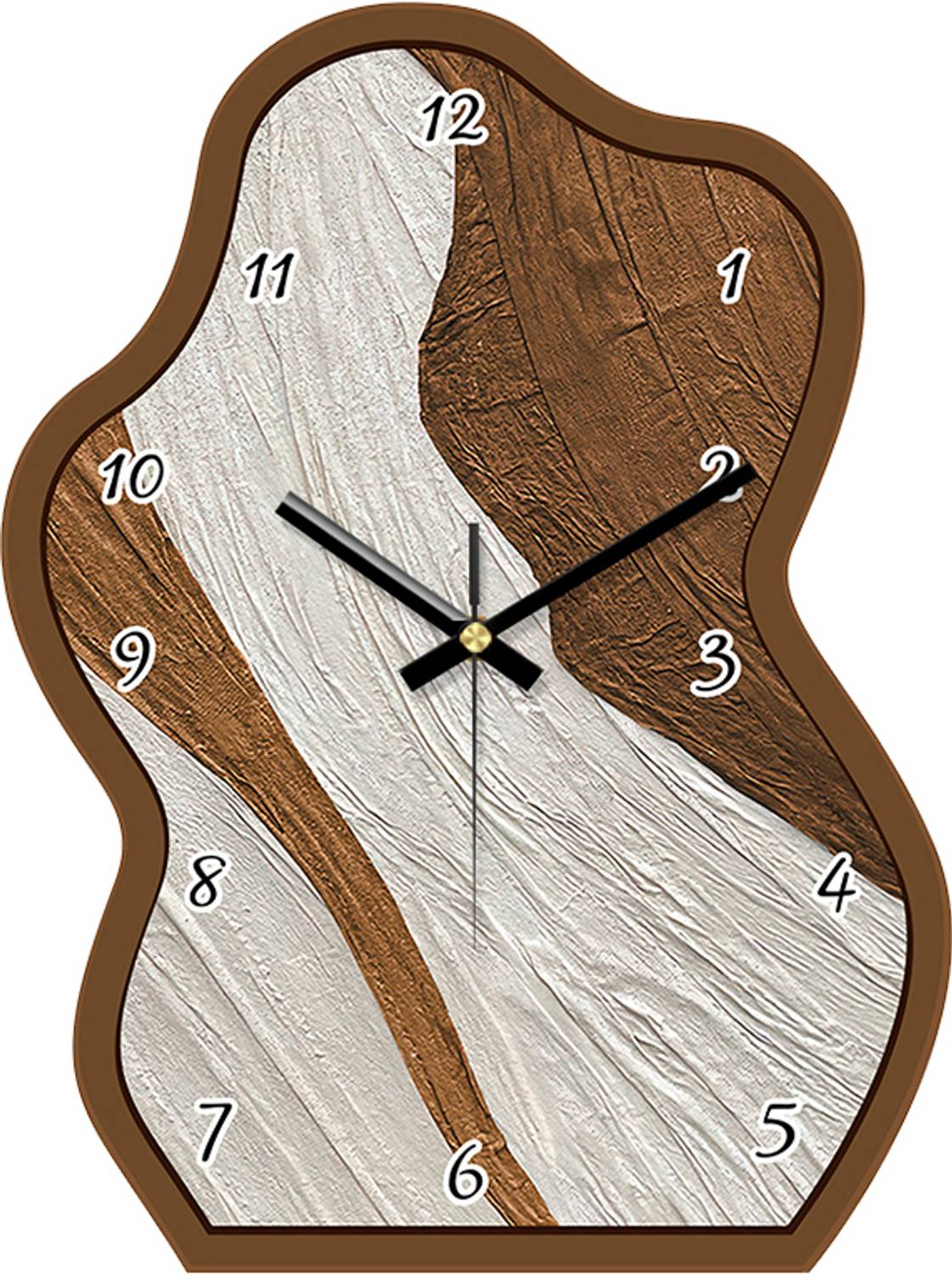 AshandRoh Analog 30 cm X 23 cm Wall Clock (Brown, White, Without