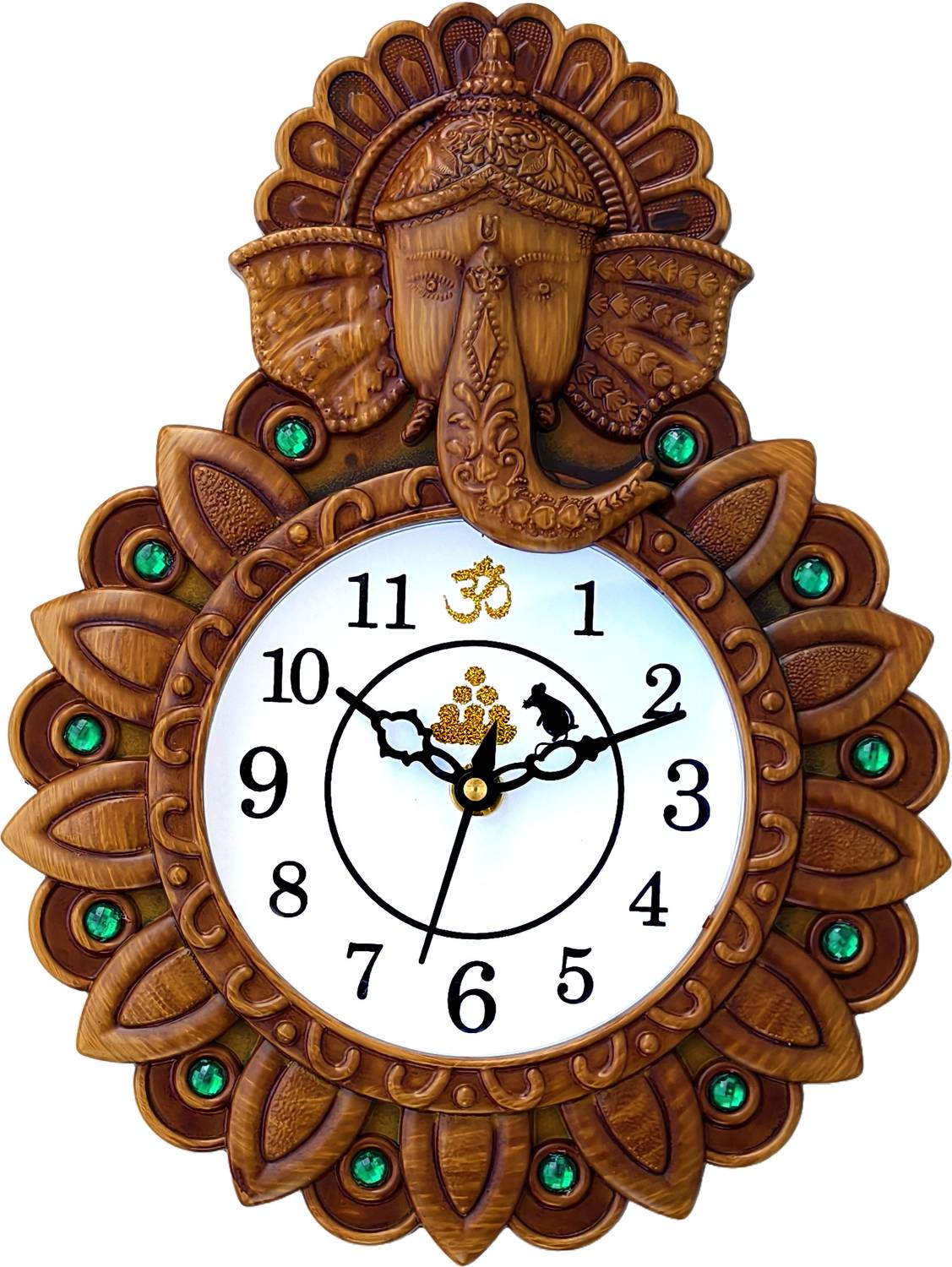 shivaira creations Analog 29 cm X 22 cm Wall Clock (Brown, With G
