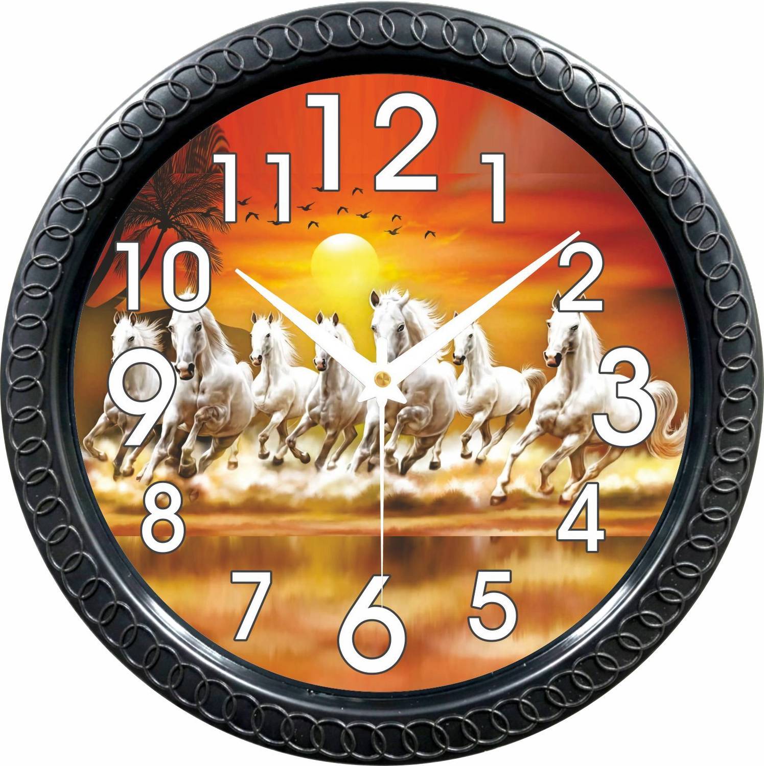 shivang craft Analog 24 cm X 24 cm Wall Clock (Black, With Glass,