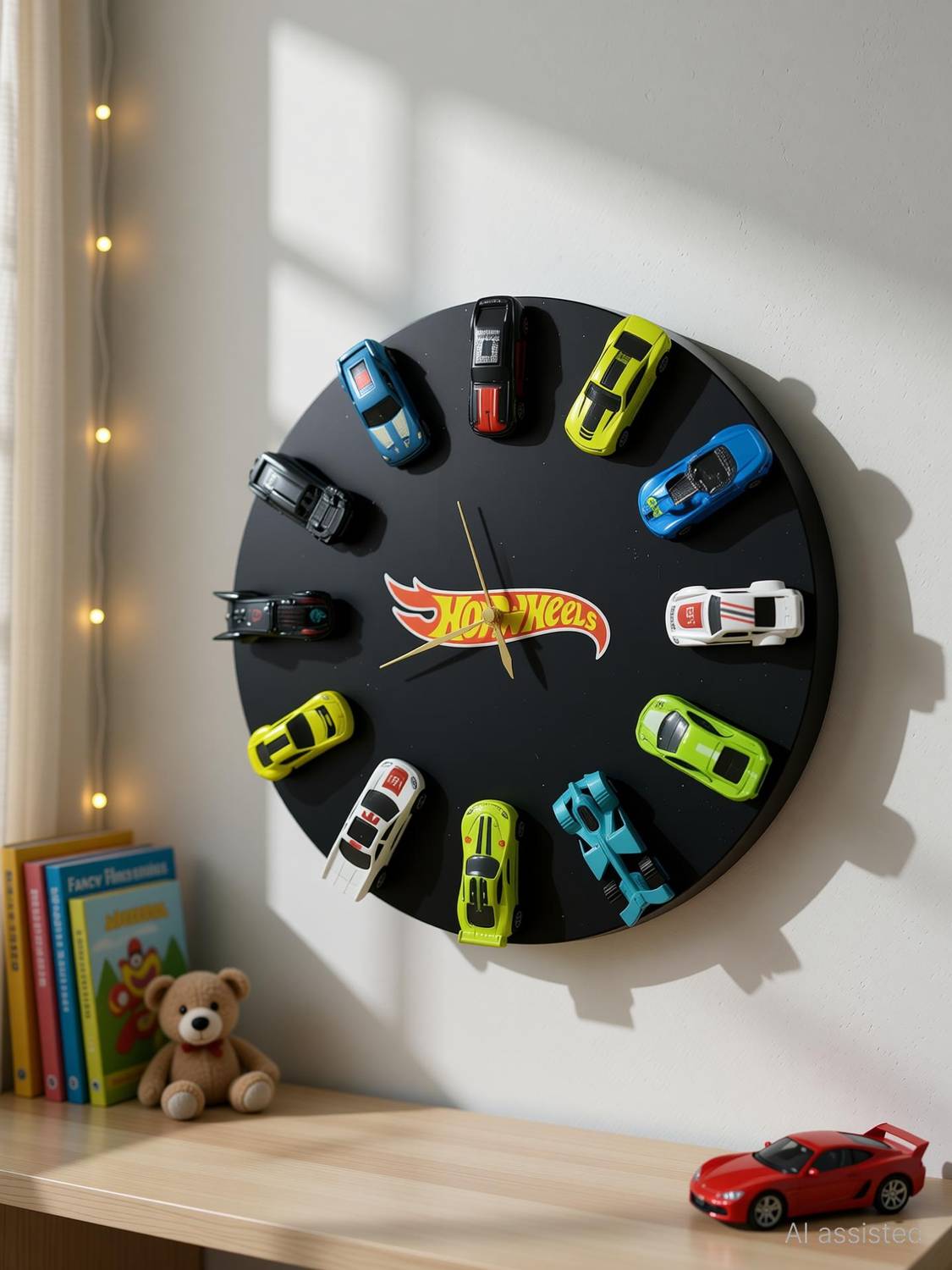 Fancy 11x41 cm Black Wall Clock - Image 1