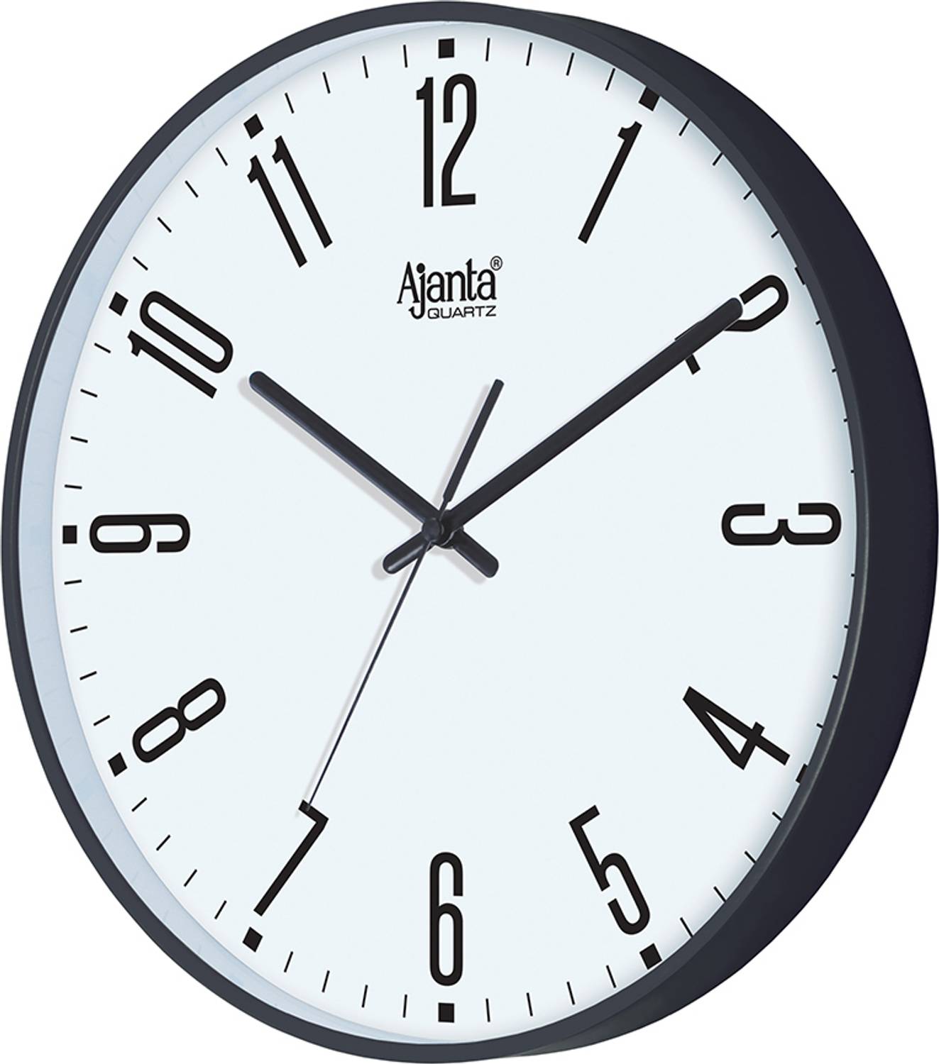 AJANTA Analog 28 cm X 28 cm Wall Clock (Black, With Glass, Standa