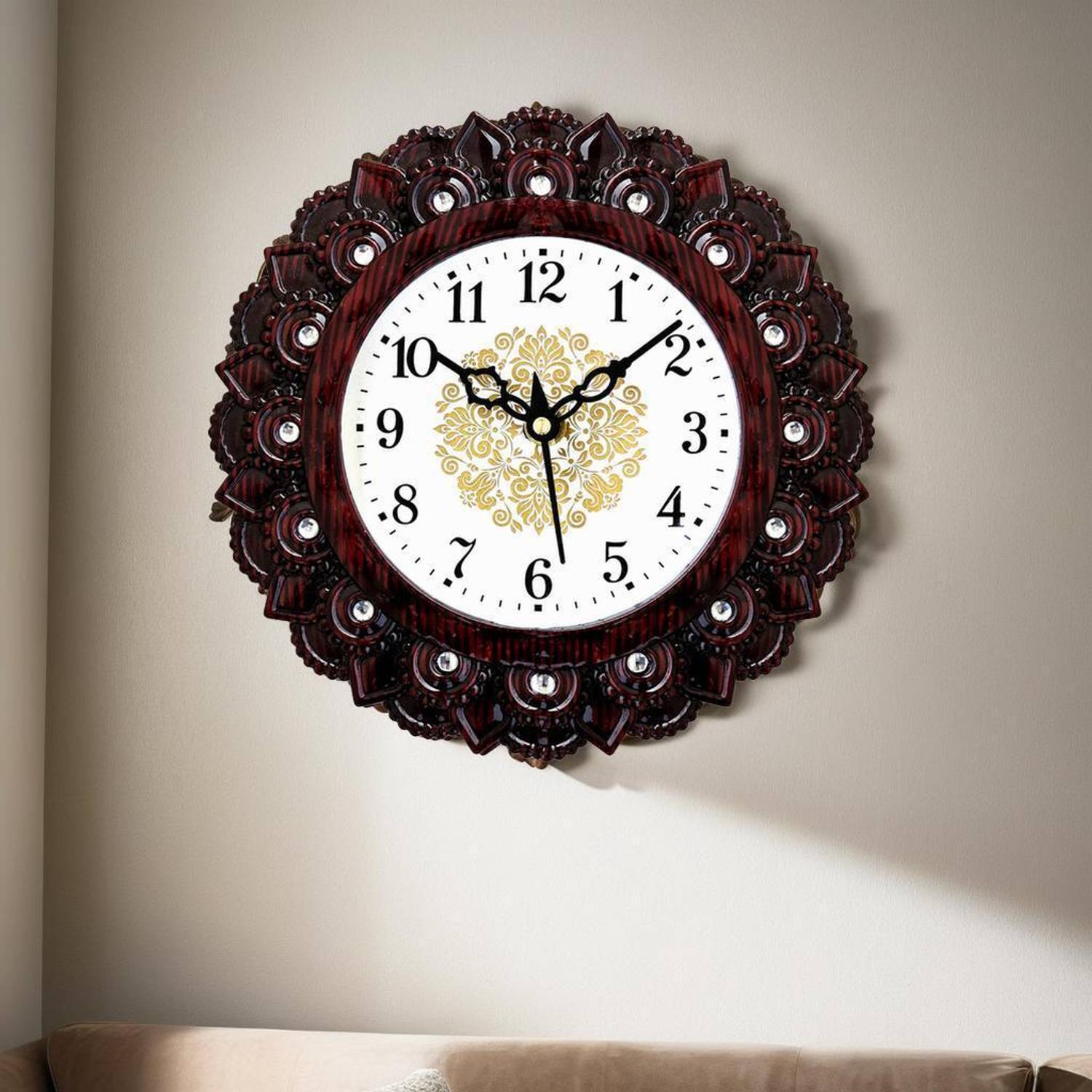 matiz Analog 20 cm X 20 cm Wall Clock (Brown, With Glass, Standar