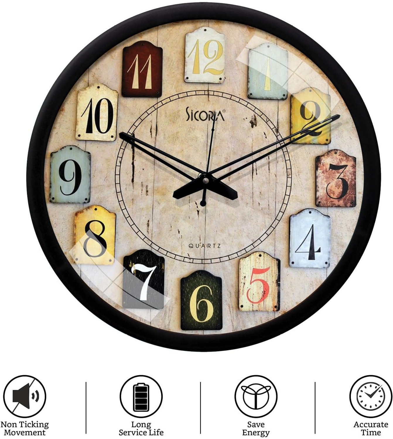 Image of SICORA Analog 30 cm X 30 cm Wall Clock